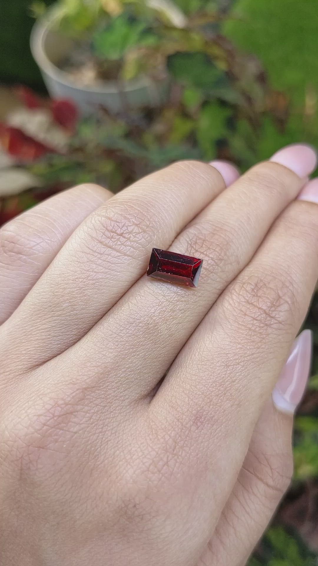 2.43 Ct. Red Garnet from Ceylon (Sri Lanka) Size Video