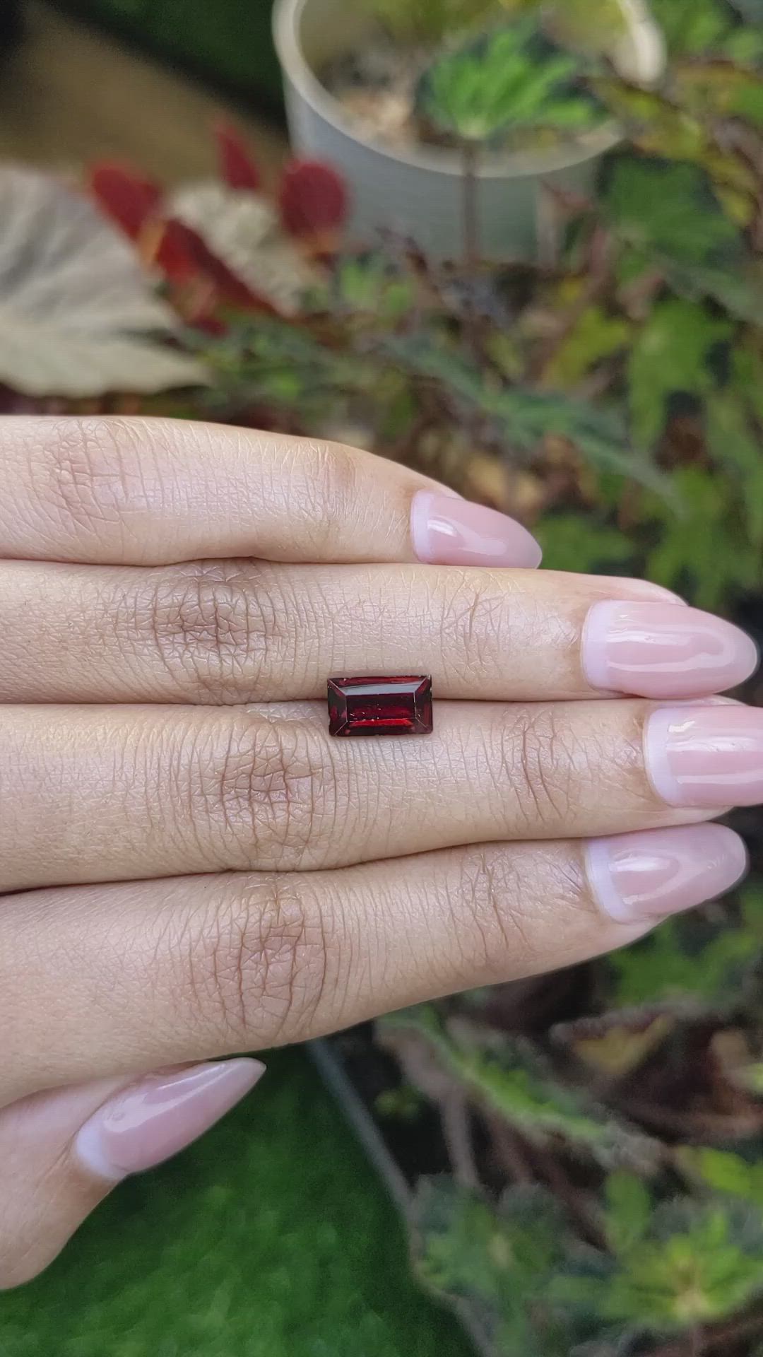 2.43 Ct. Red Garnet from Ceylon (Sri Lanka) Size Video