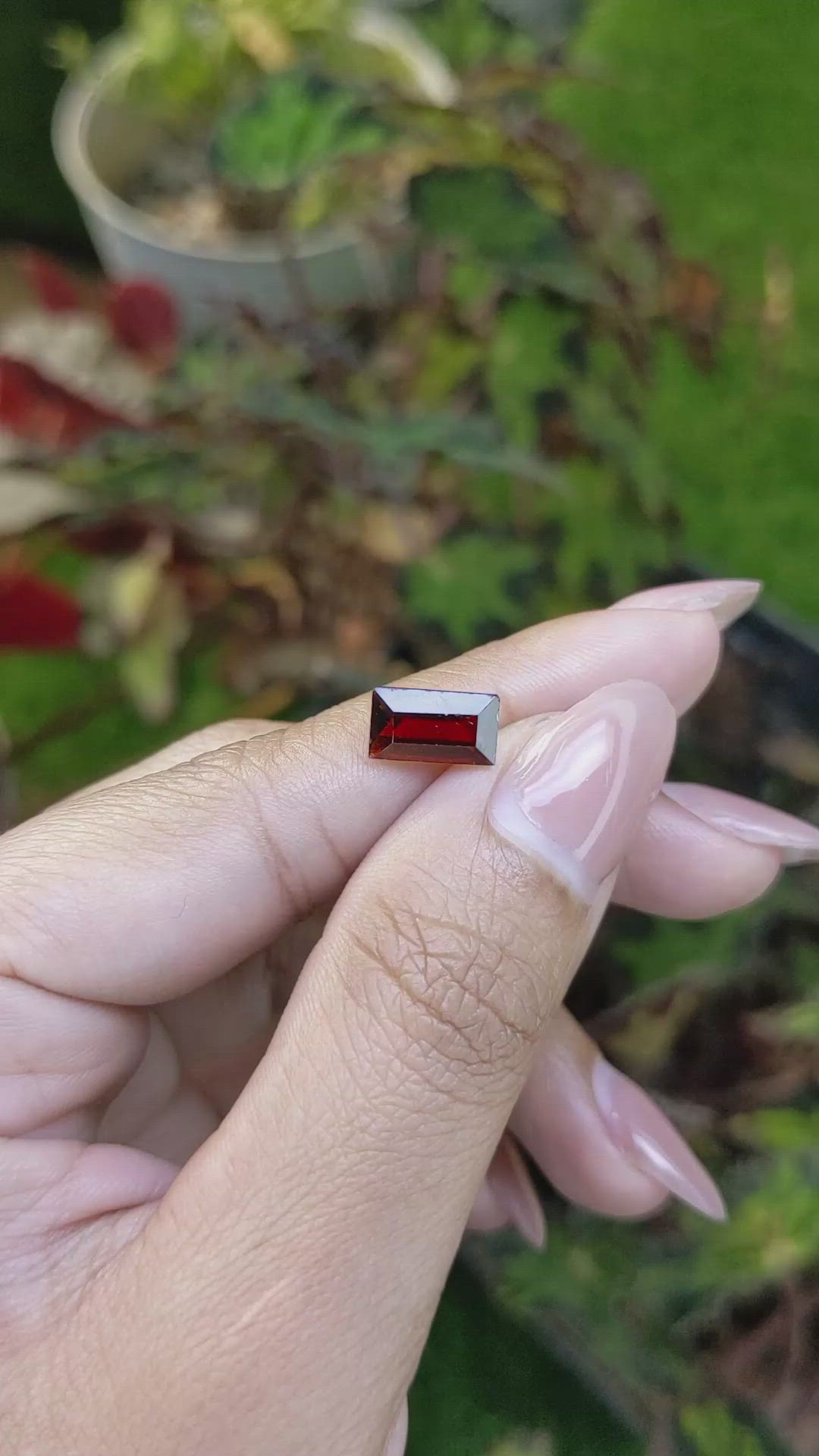 2.43 Ct. Red Garnet from Ceylon (Sri Lanka) Size Video