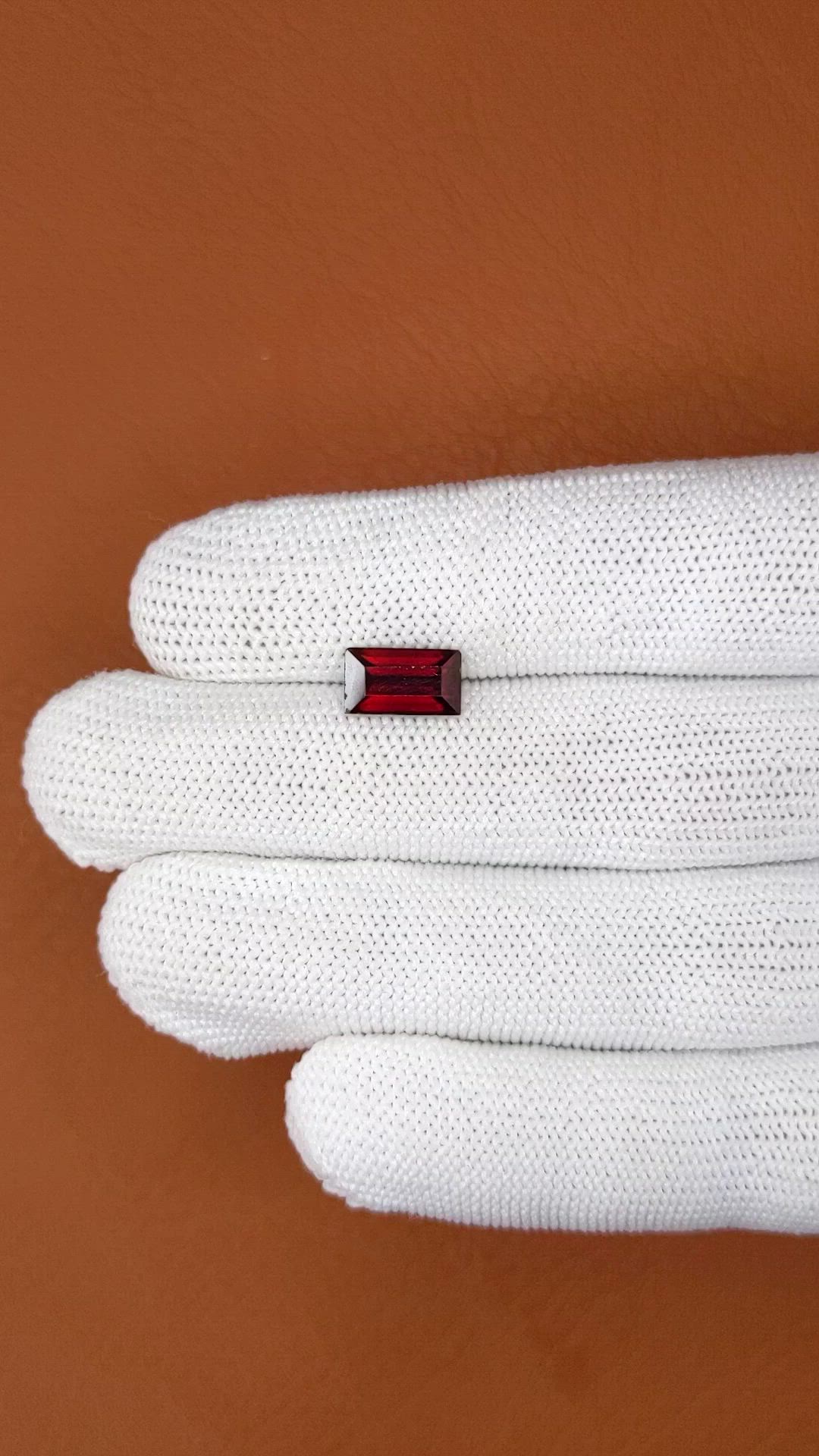 2.43 Ct. Red Garnet from Ceylon (Sri Lanka) Size Video