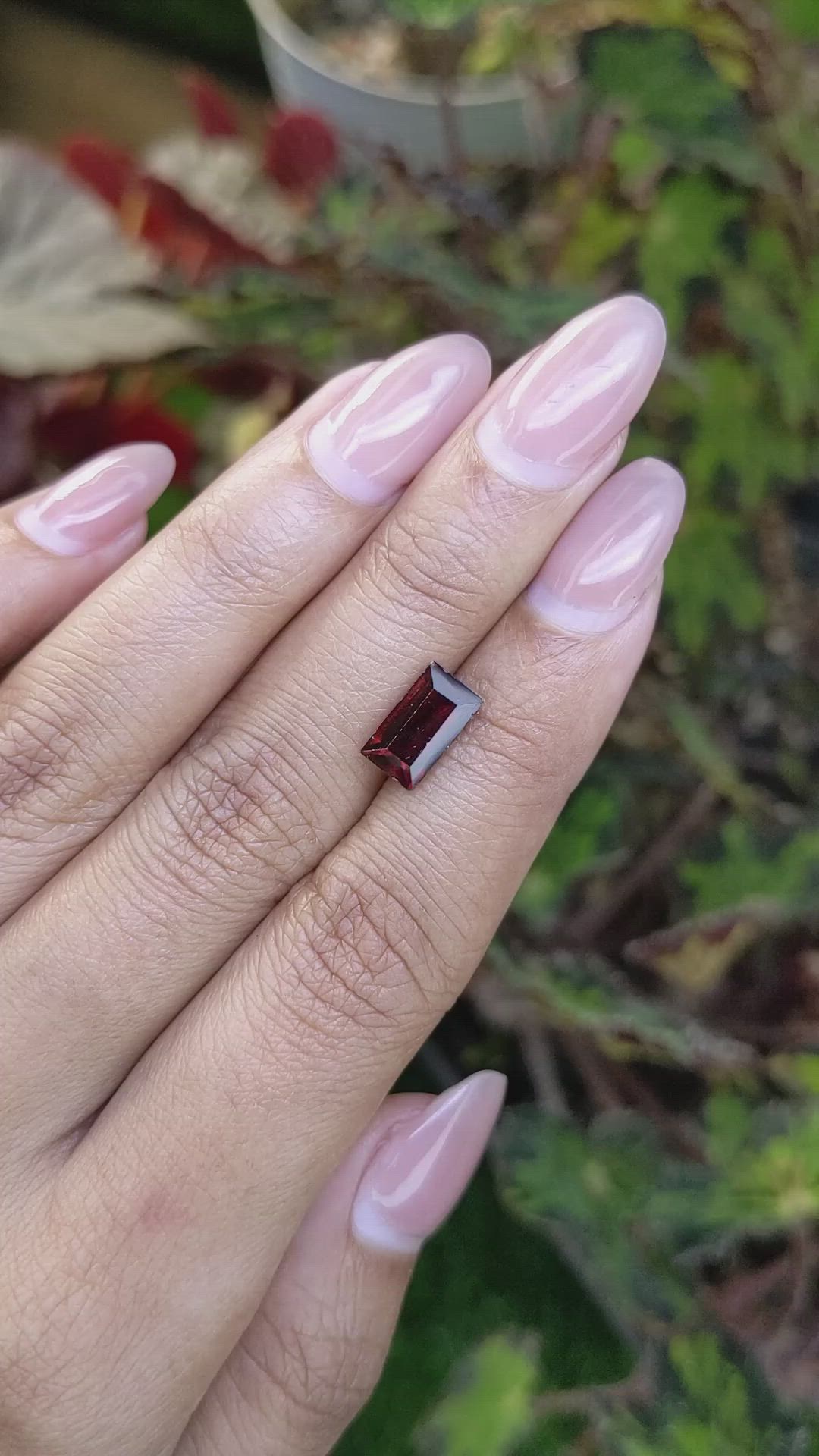 2.43 Ct. Red Garnet from Ceylon (Sri Lanka) Size Video
