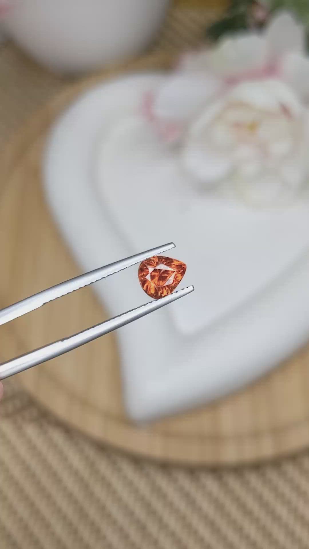 1.25 Ct. Orange Hessonite Garnet from Madagascar Size Video