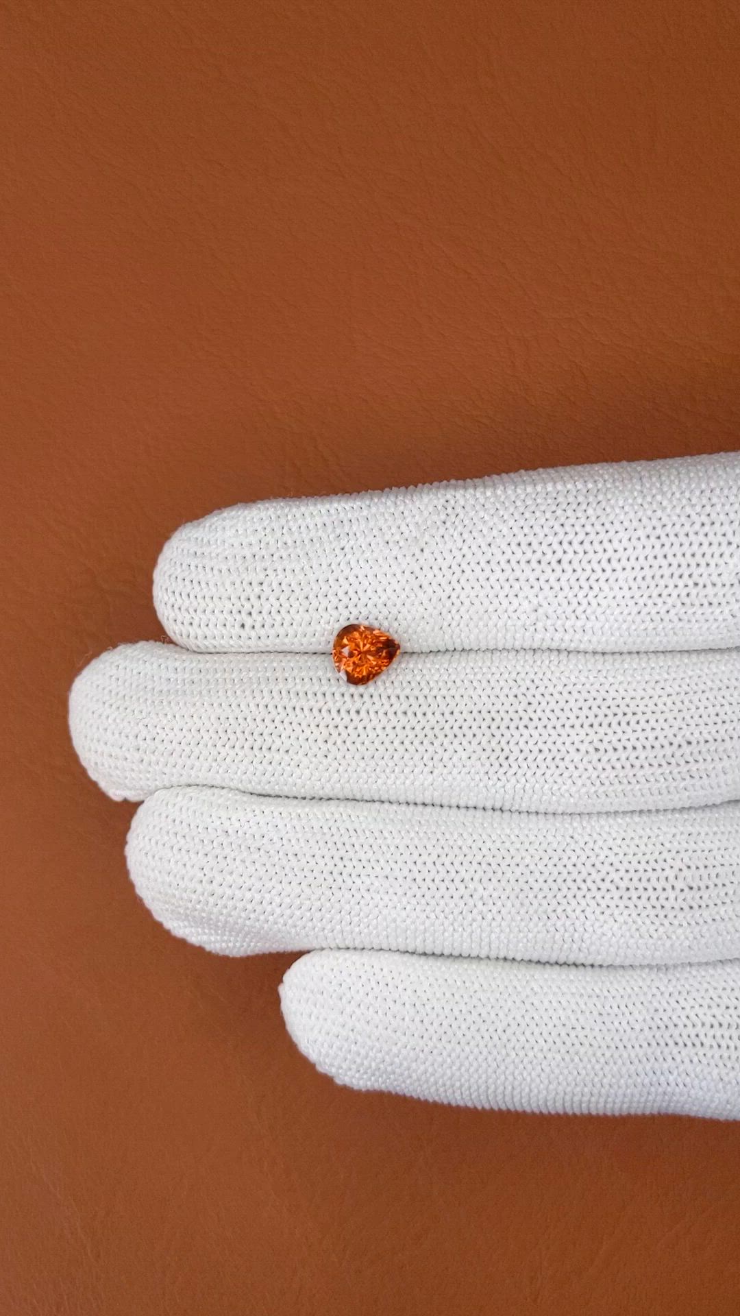 1.25 Ct. Orange Hessonite Garnet from Madagascar Size Video