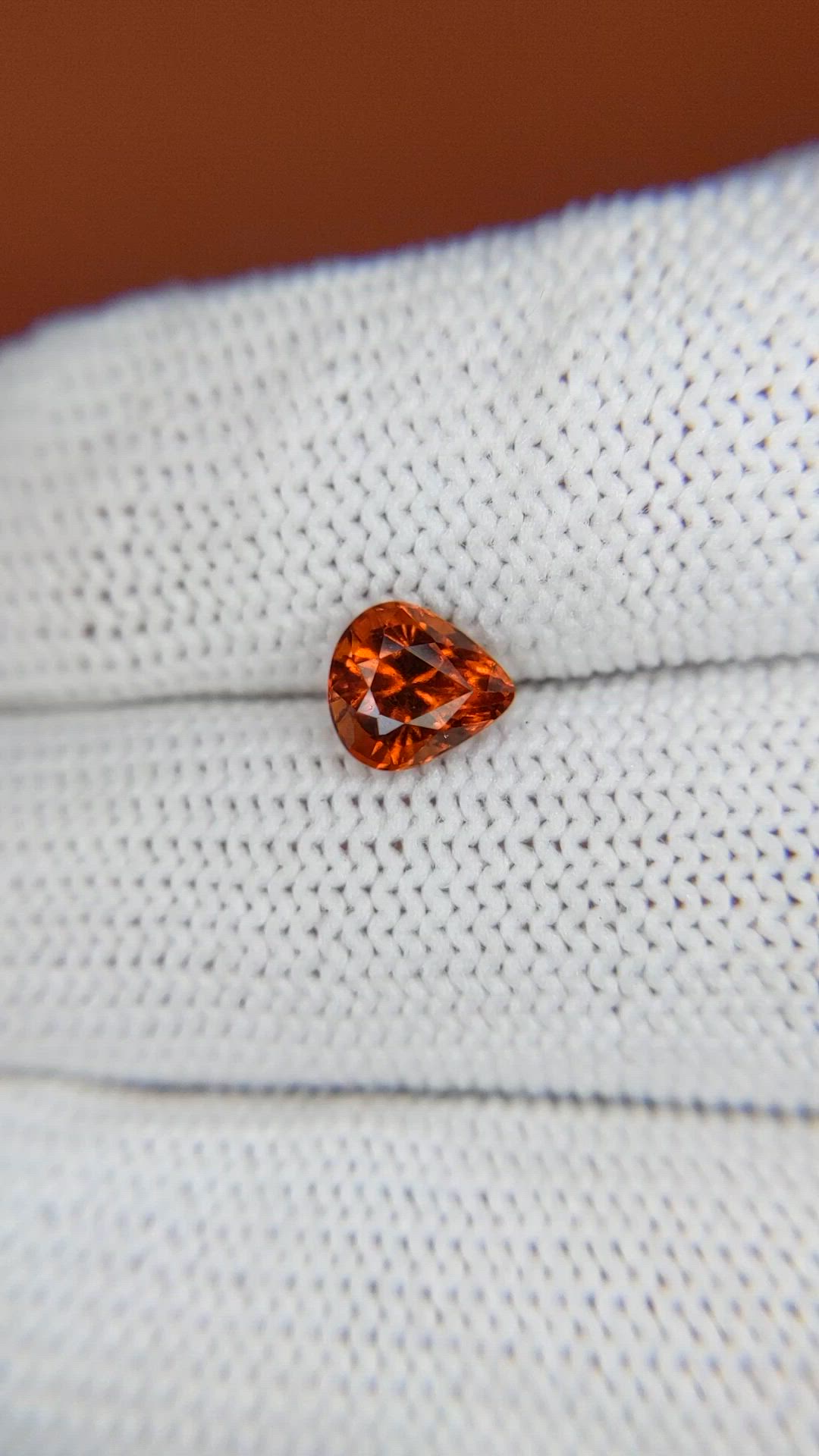 1.25 Ct. Orange Hessonite Garnet from Madagascar Size Video