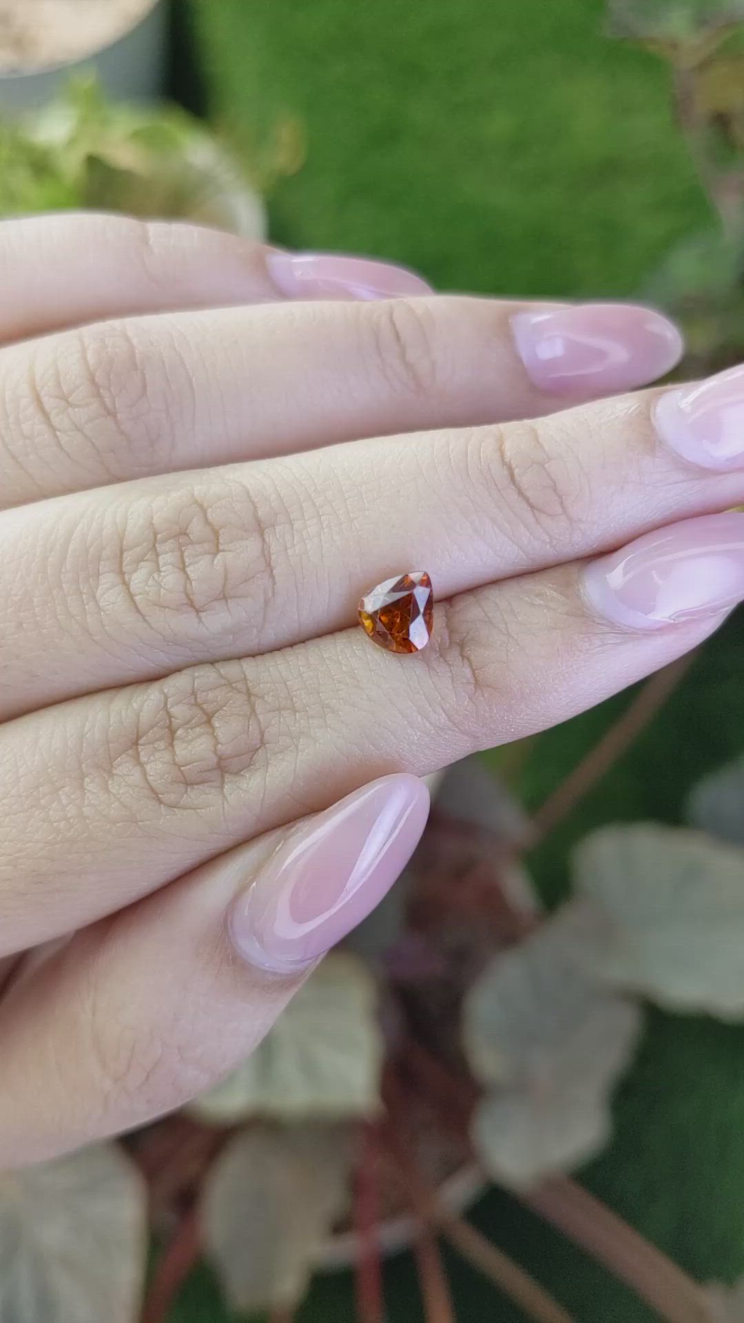 1.25 Ct. Orange Hessonite Garnet from Madagascar Size Video
