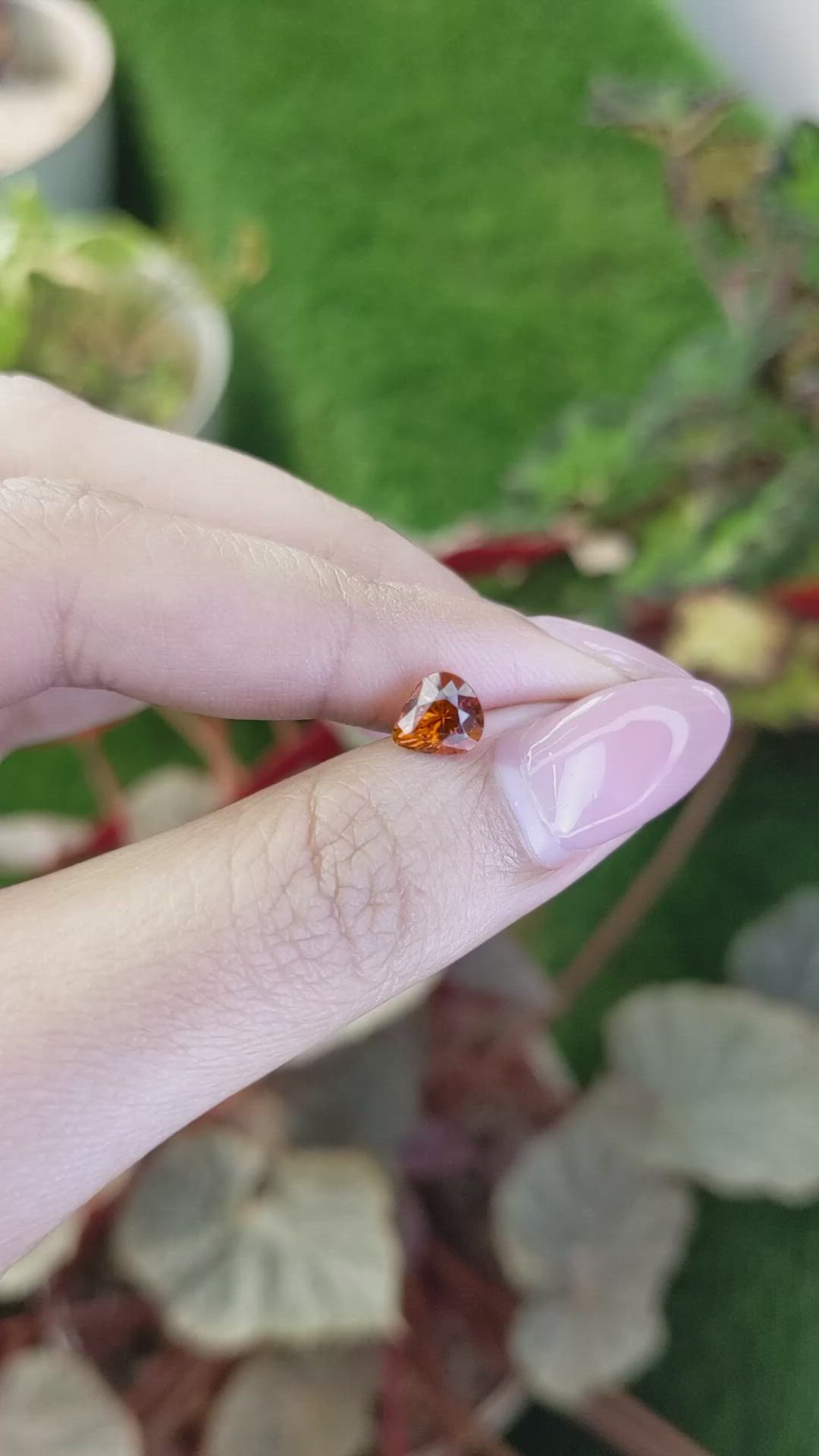 1.25 Ct. Orange Hessonite Garnet from Madagascar Size Video
