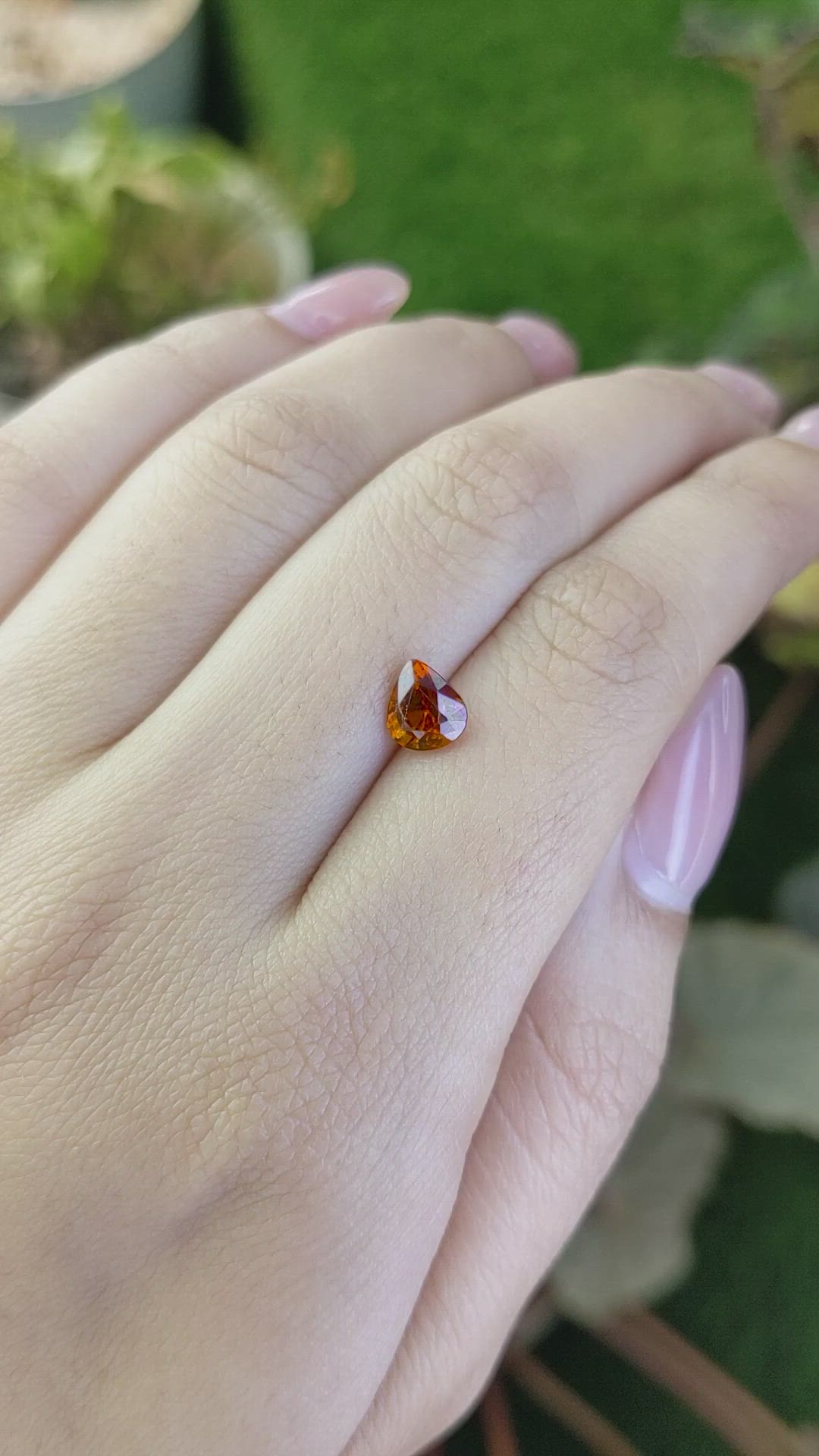 1.25 Ct. Orange Hessonite Garnet from Madagascar Size Video