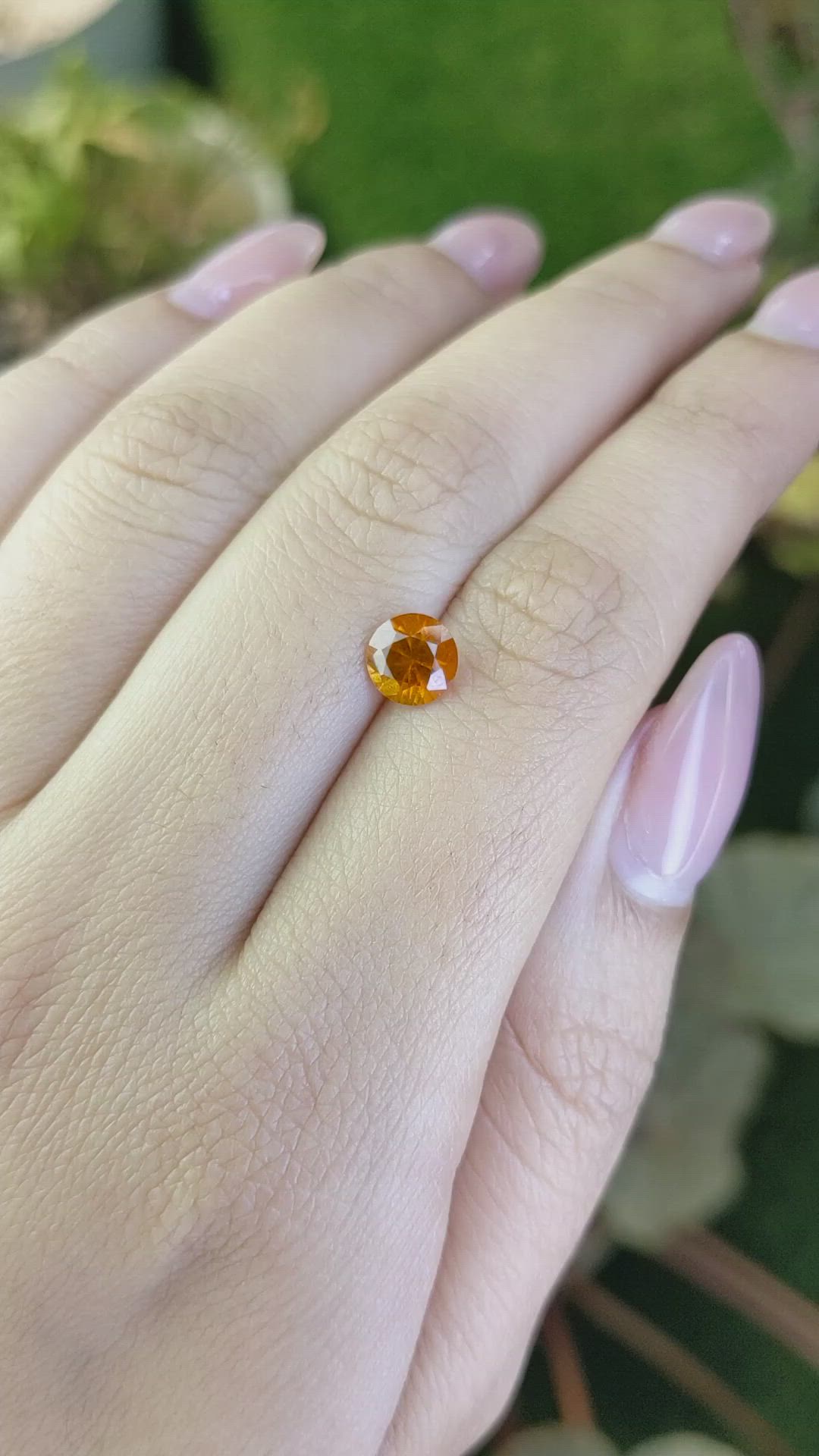 1.12 Ct. Orange Hessonite Garnet from Madagascar Size Video