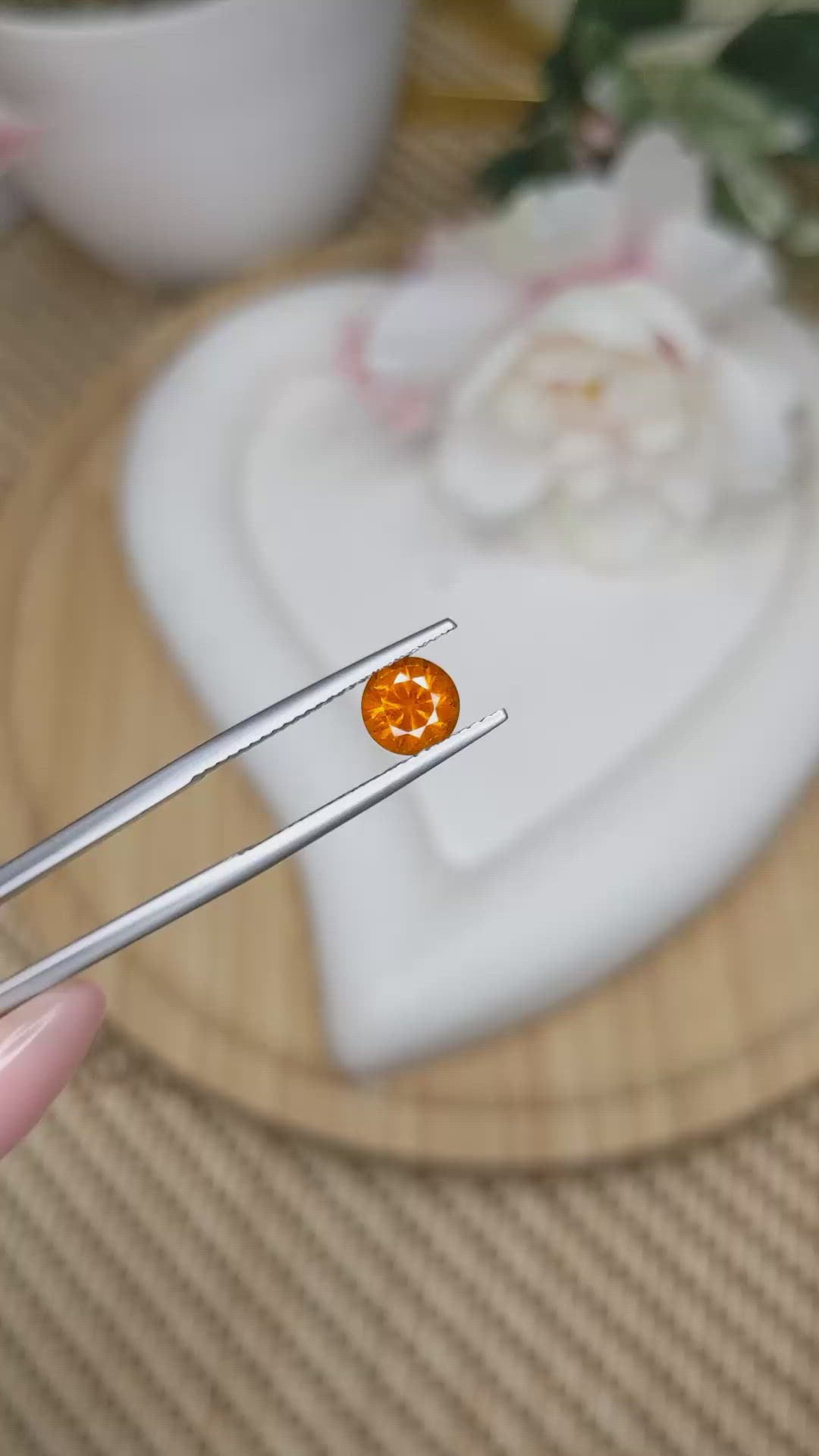 1.12 Ct. Orange Hessonite Garnet from Madagascar Size Video