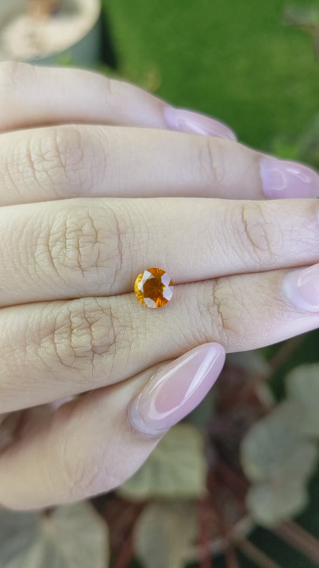 1.12 Ct. Orange Hessonite Garnet from Madagascar Size Video