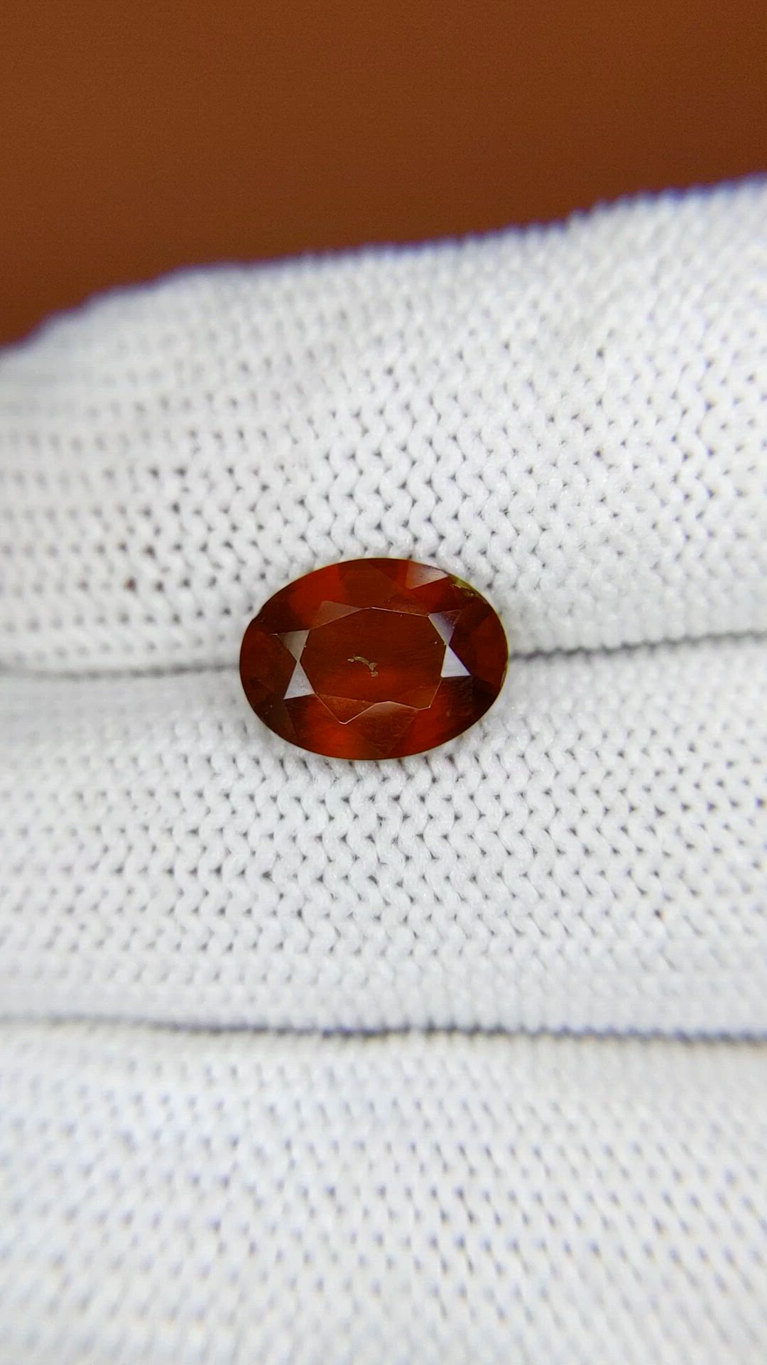 2.88 Ct. Reddish Orange Hessonite Garnet from Madagascar Size Video