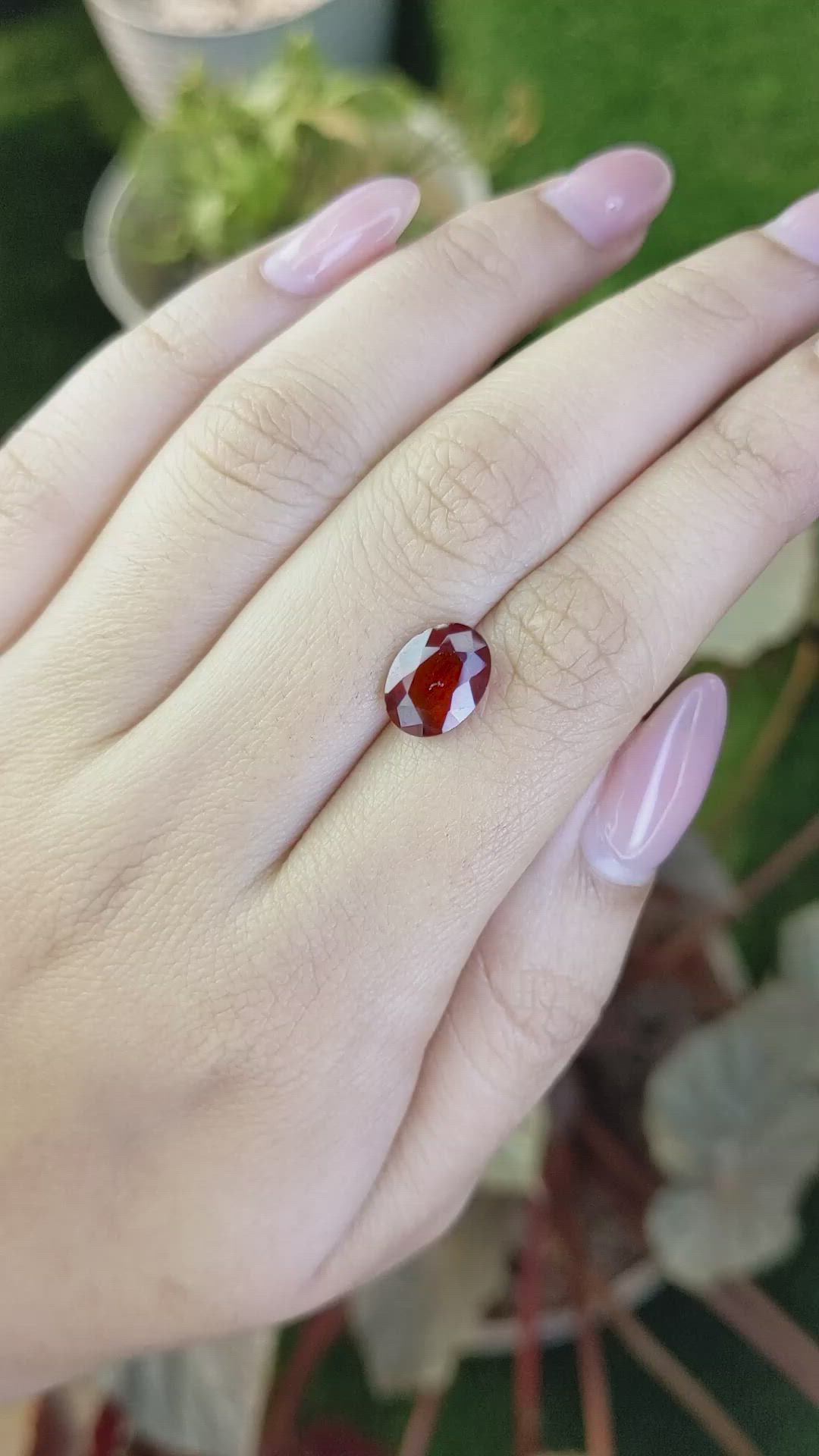 2.88 Ct. Reddish Orange Hessonite Garnet from Madagascar Size Video