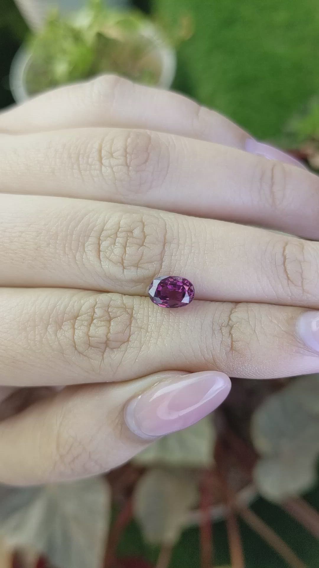 1.96 Ct. Pinkish Purple Garnet from Ceylon (Sri Lanka) Size Video