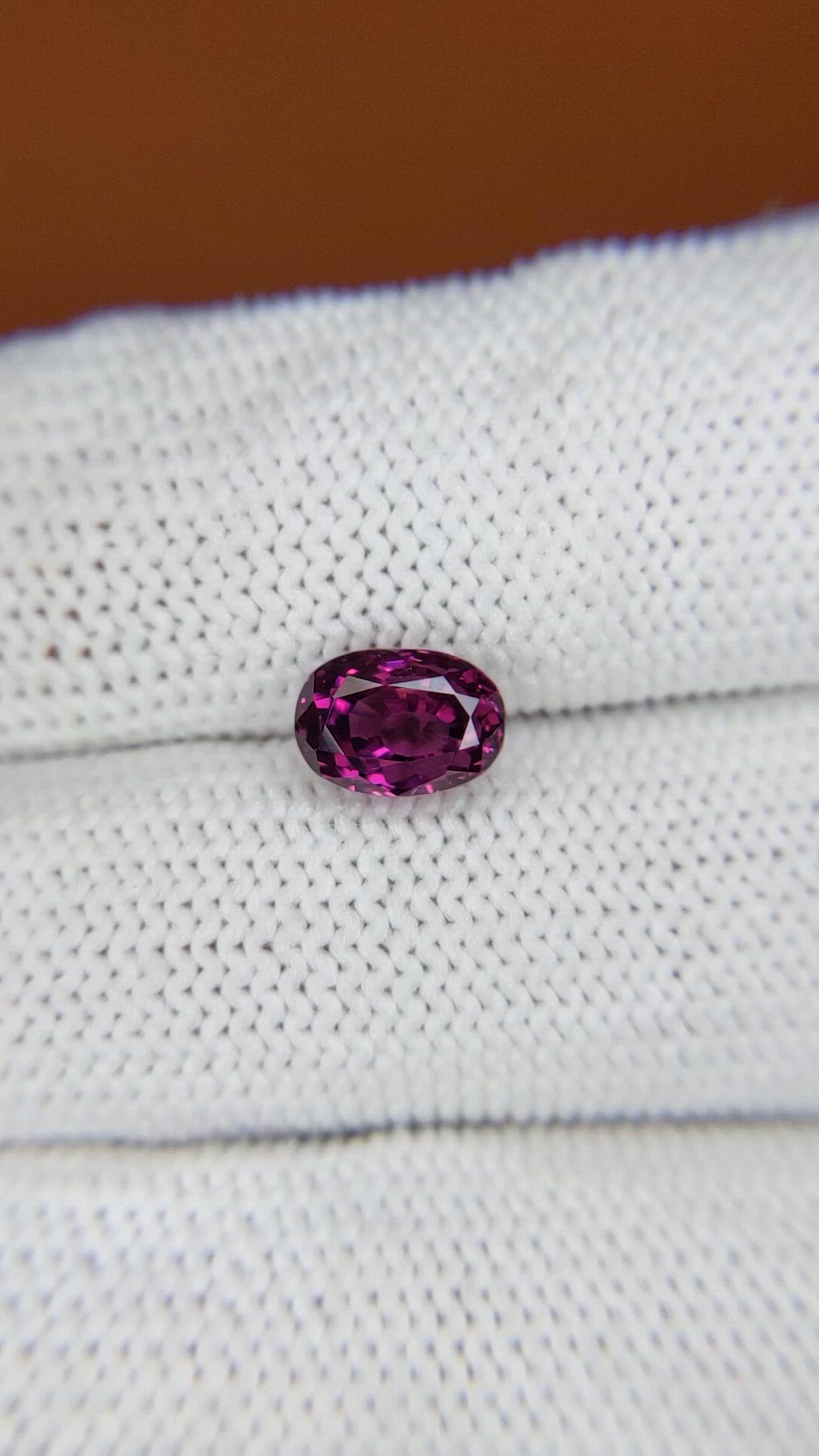 1.96 Ct. Pinkish Purple Garnet from Ceylon (Sri Lanka) Size Video