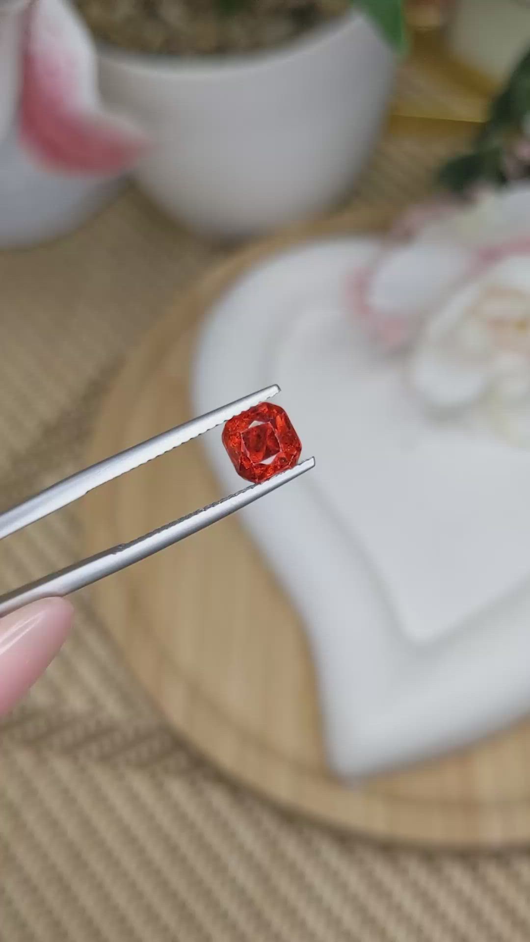 1.64 Ct. Orange Hessonite Garnet from Madagascar Size Video