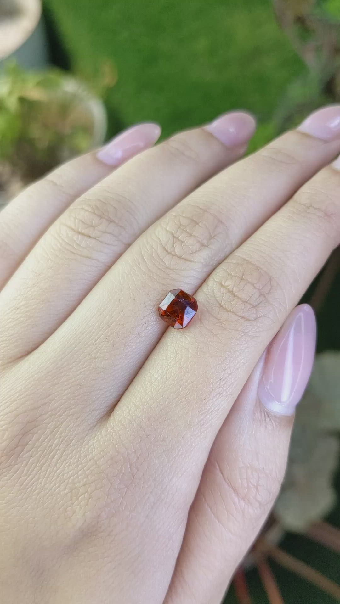 1.64 Ct. Orange Hessonite Garnet from Madagascar Size Video