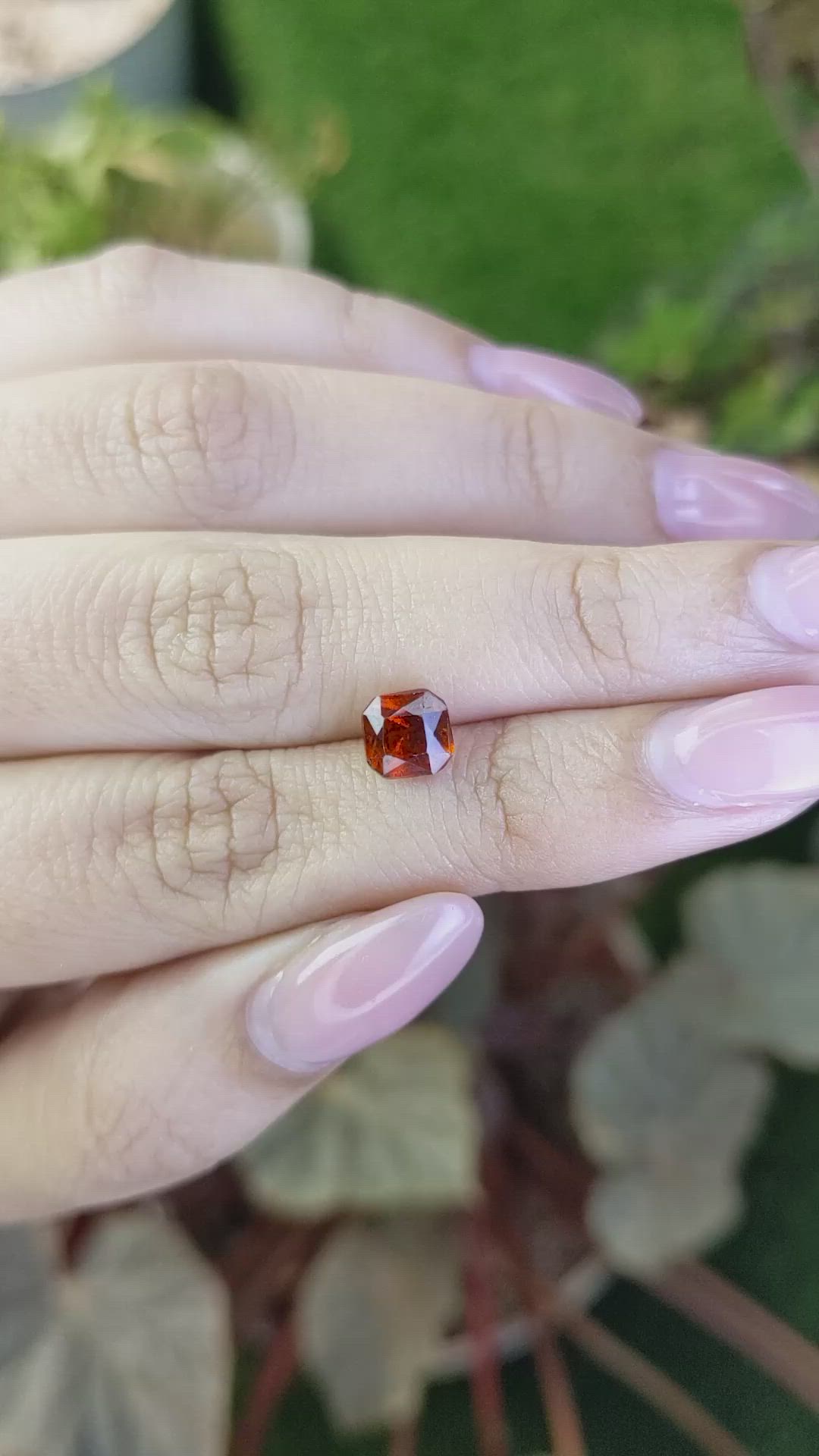 1.64 Ct. Orange Hessonite Garnet from Madagascar Size Video