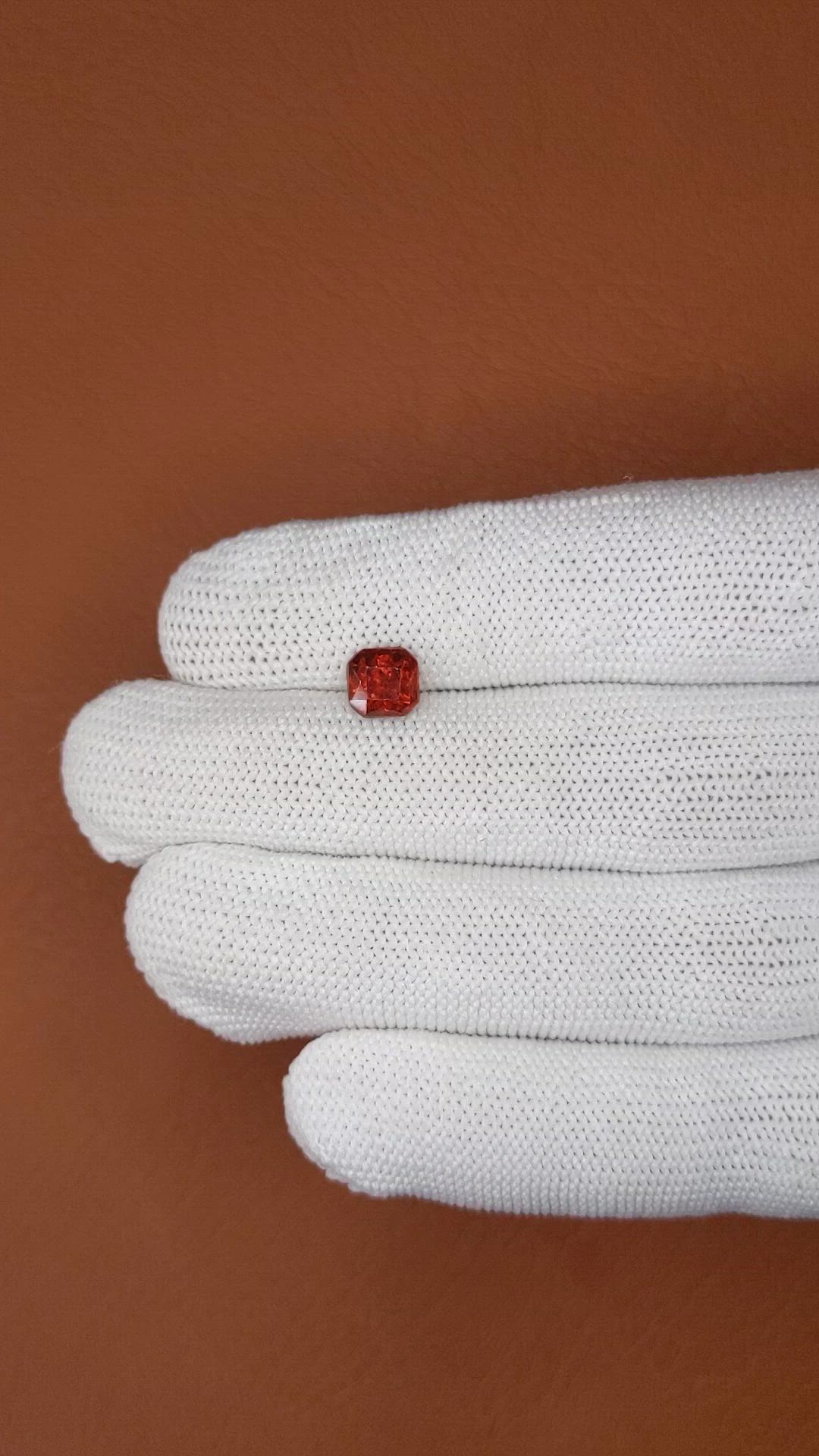 1.64 Ct. Orange Hessonite Garnet from Madagascar Size Video