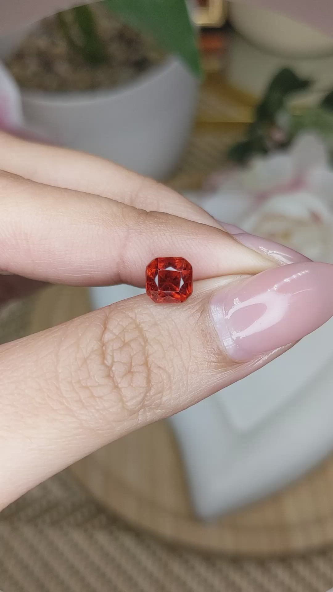 1.64 Ct. Orange Hessonite Garnet from Madagascar Size Video