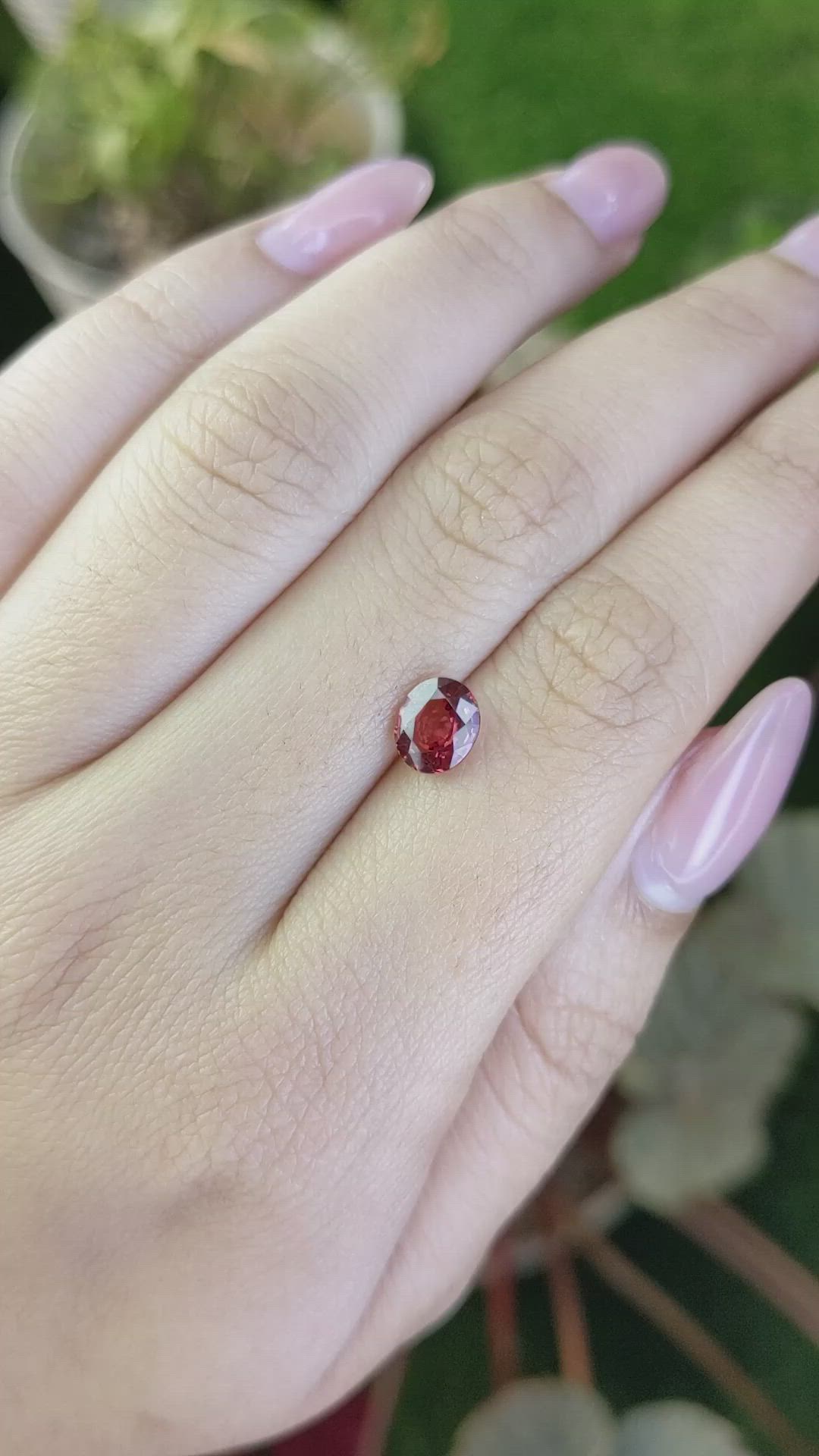 1.40 Ct. Reddish Pink Garnet from Ceylon (Sri Lanka) Size Video