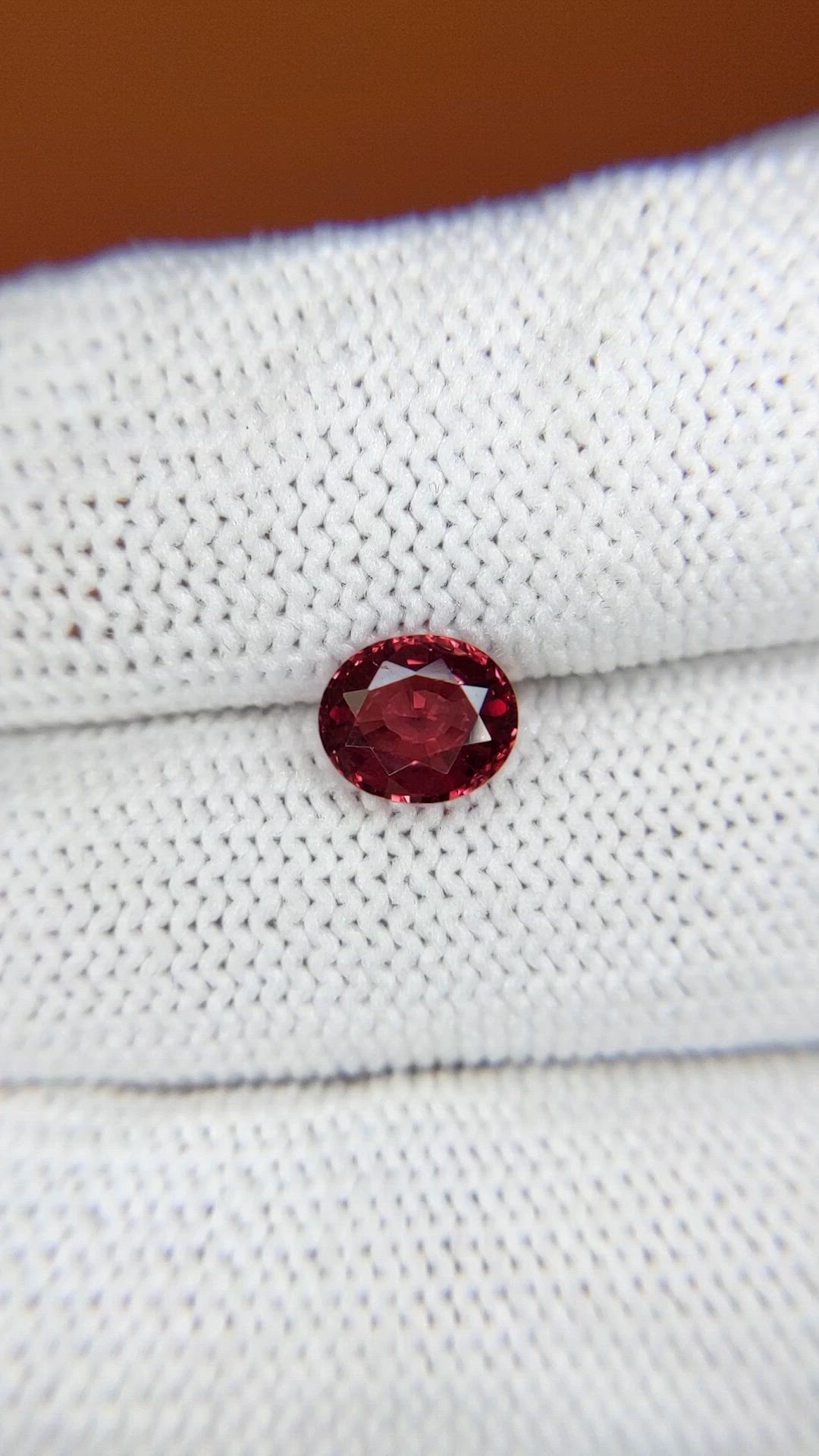 1.40 Ct. Reddish Pink Garnet from Ceylon (Sri Lanka) Size Video