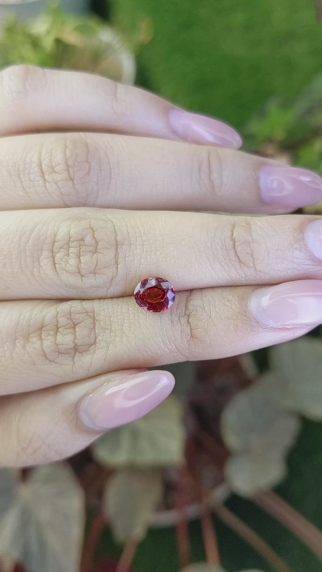 1.40 Ct. Reddish Pink Garnet from Ceylon (Sri Lanka) Size Video