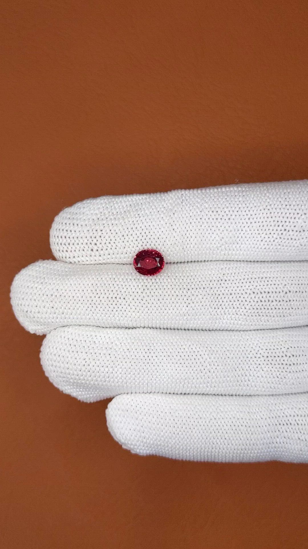 1.40 Ct. Reddish Pink Garnet from Ceylon (Sri Lanka) Size Video
