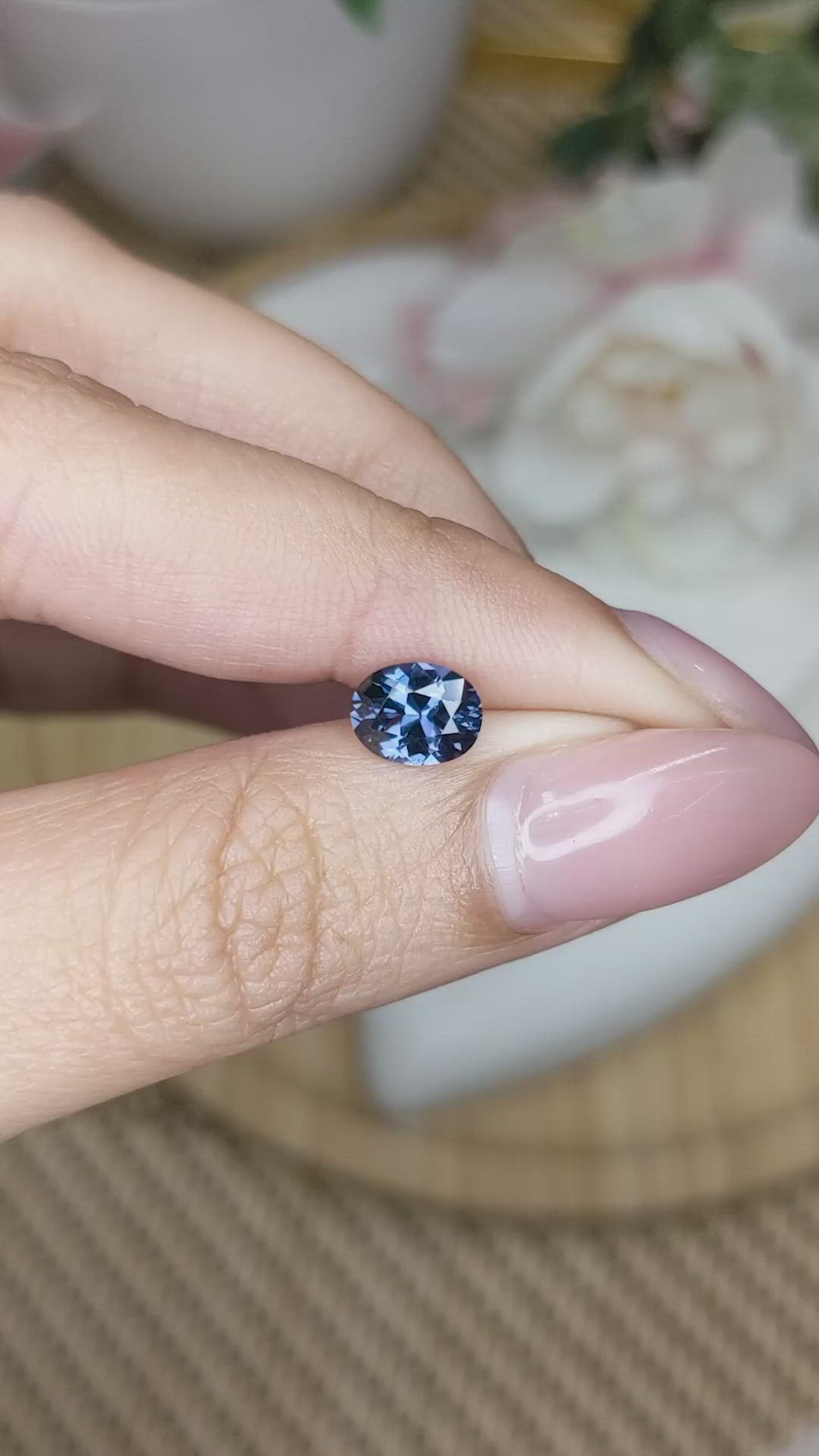 1.22 Ct. Blue Spinel from Ceylon (Sri Lanka) Size Video