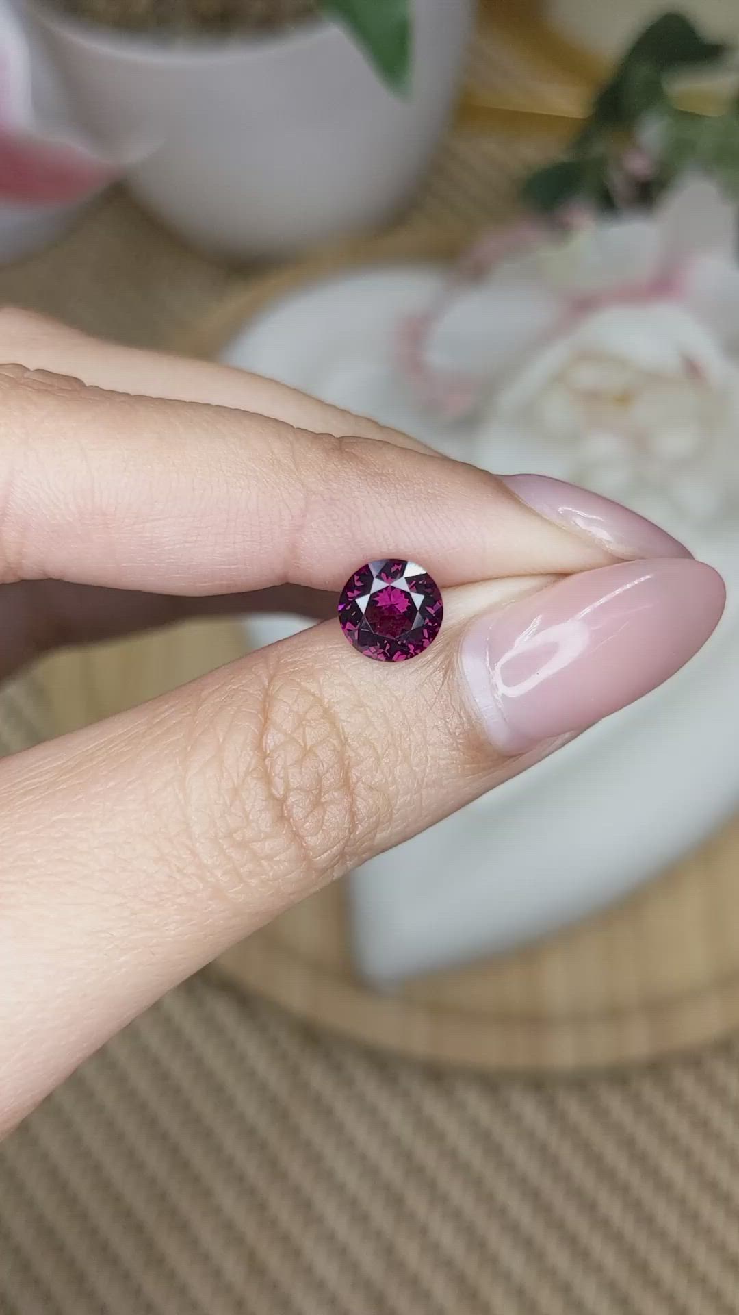 1.52 Ct. Pinkish Purple Spinel from Ceylon (Sri Lanka) Size Video