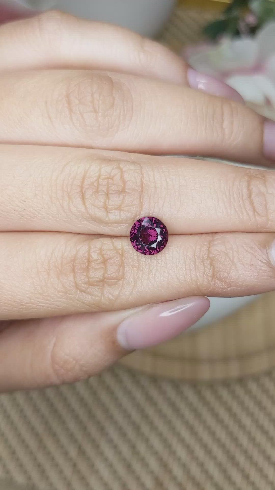 1.52 Ct. Pinkish Purple Spinel from Ceylon (Sri Lanka) Size Video