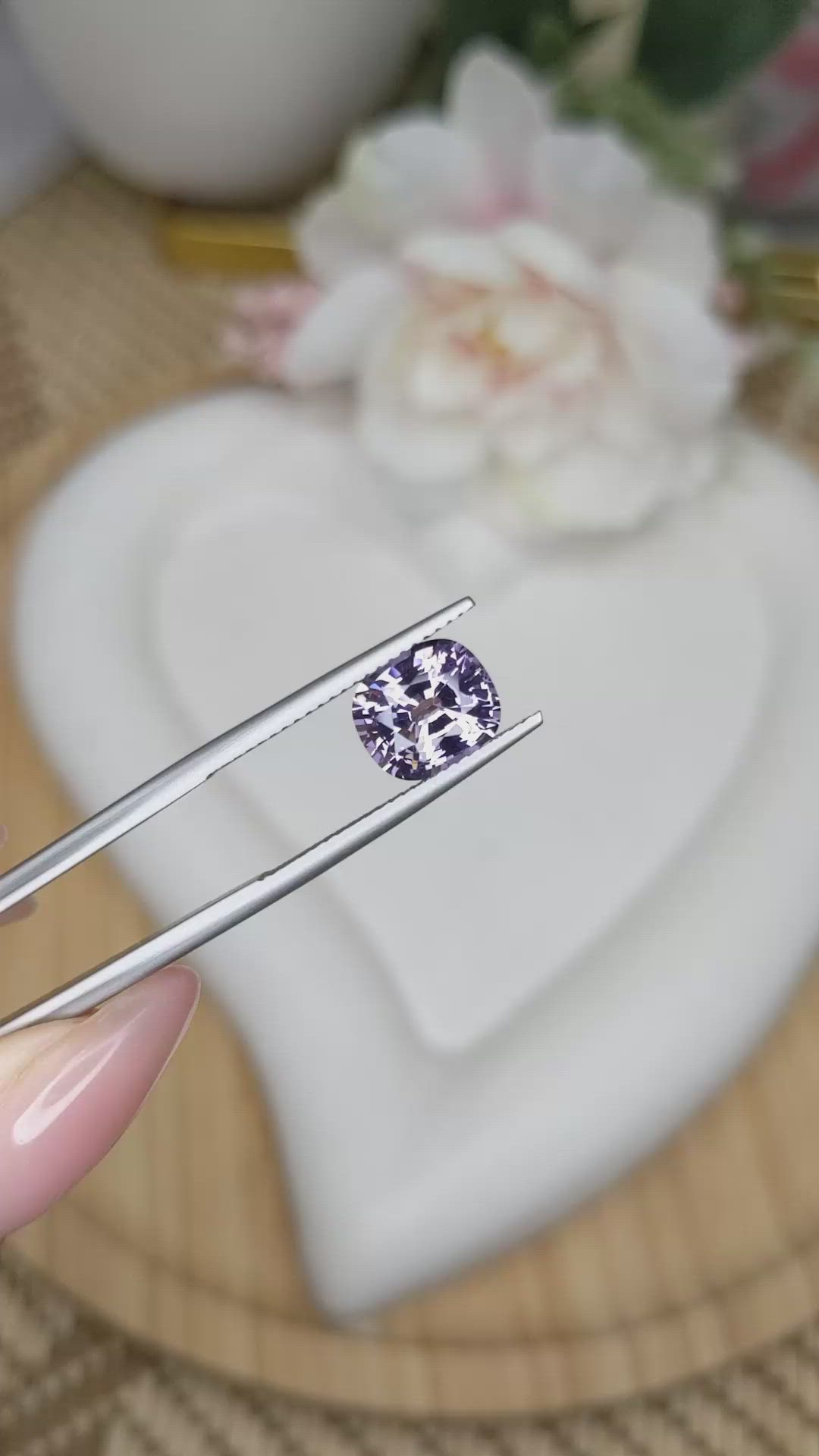 2.75 Ct. Purple Spinel from Ceylon (Sri Lanka) Size Video