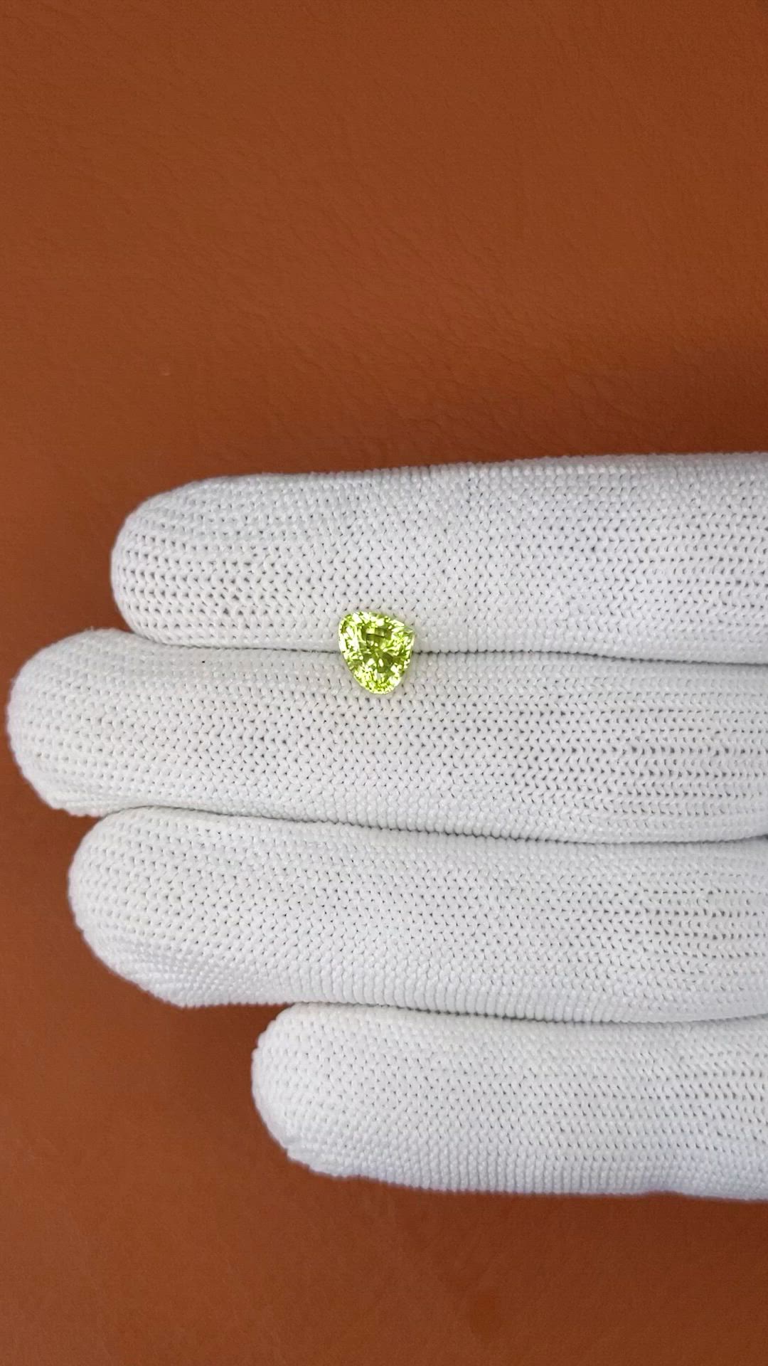 1.69 Ct. Greenish Yellow Chrysoberyl from Ceylon (Sri Lanka) Size Video