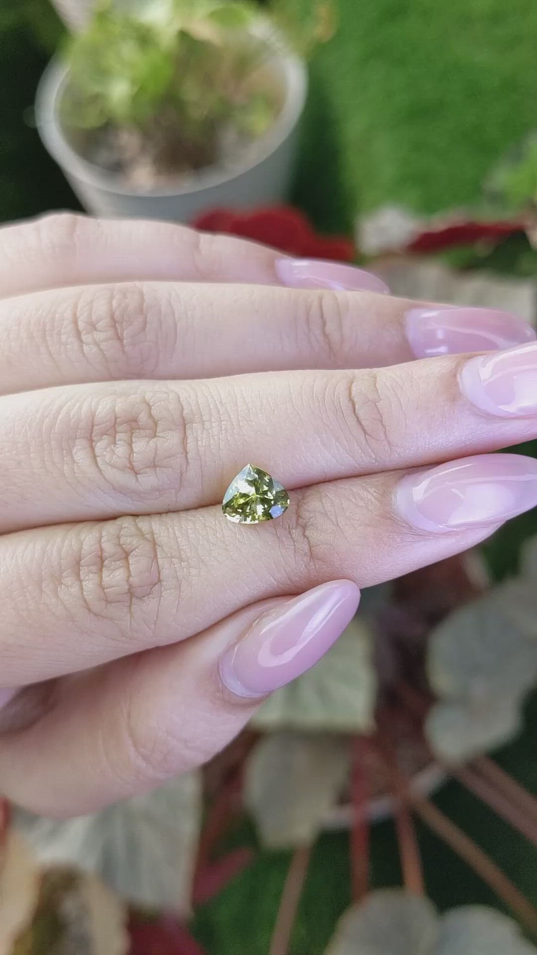 1.69 Ct. Greenish Yellow Chrysoberyl from Ceylon (Sri Lanka) Size Video