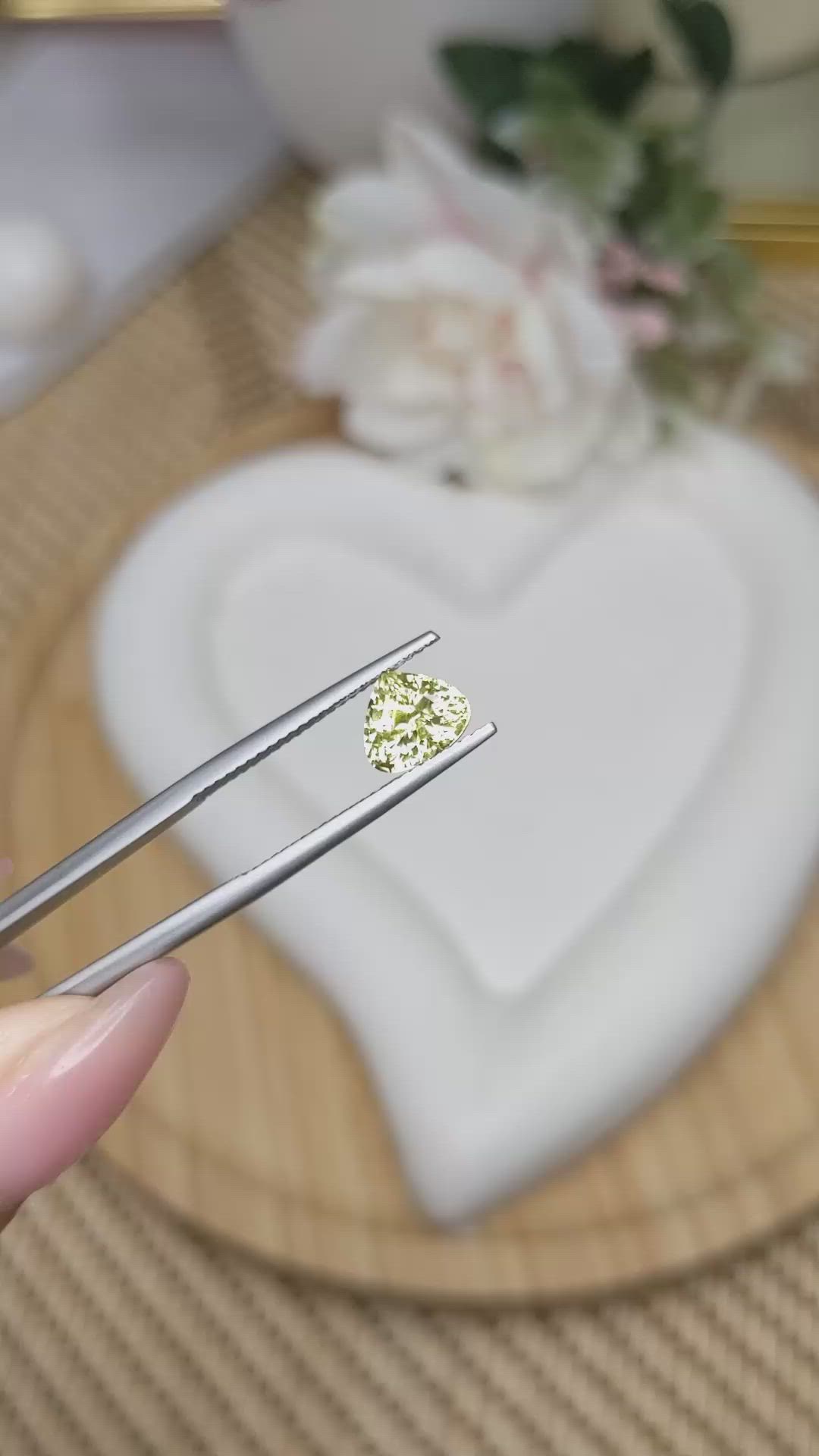 1.69 Ct. Greenish Yellow Chrysoberyl from Ceylon (Sri Lanka) Size Video