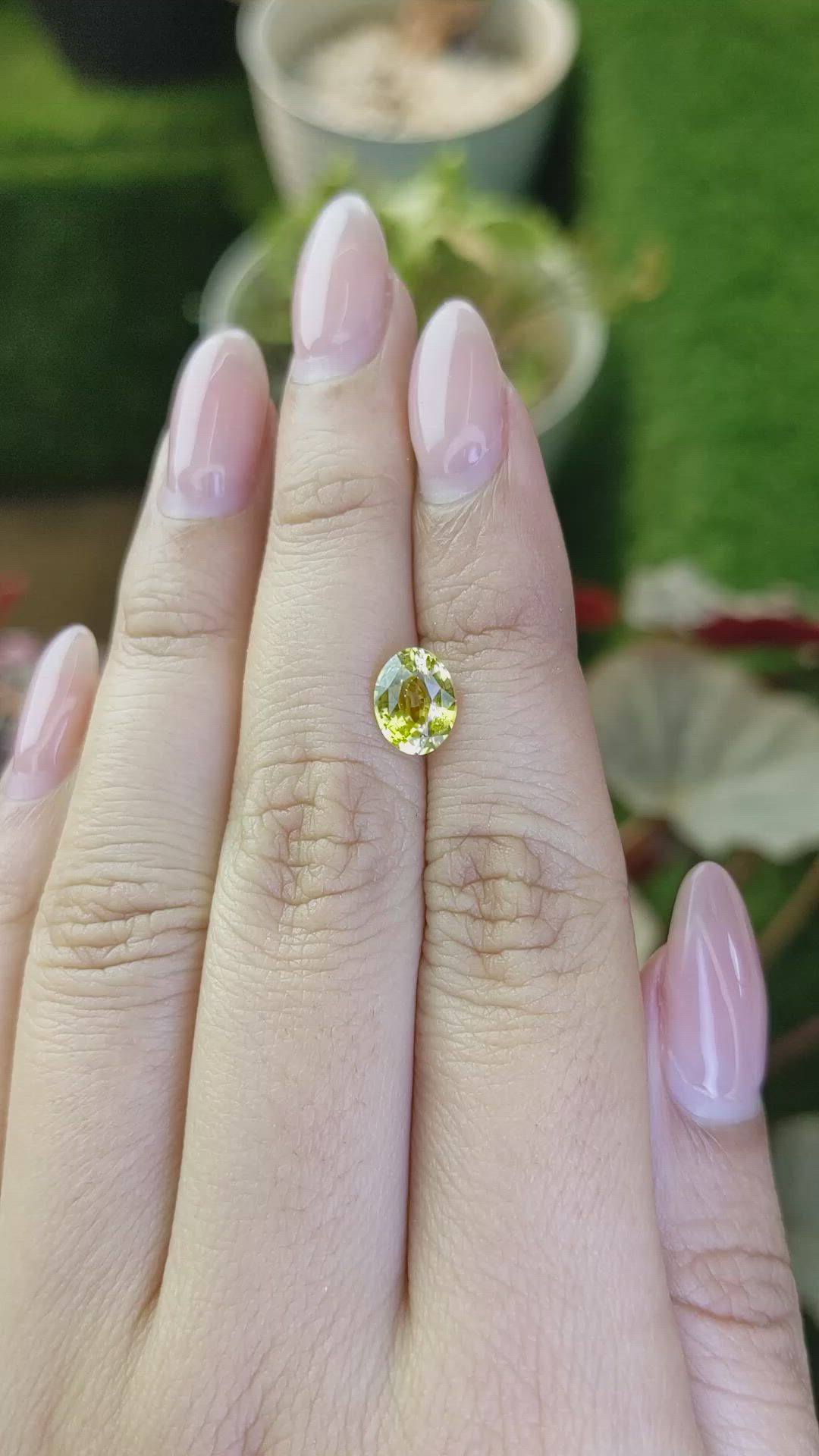 1.62 Ct. Greenish Yellow Chrysoberyl from Ceylon (Sri Lanka) Size Video