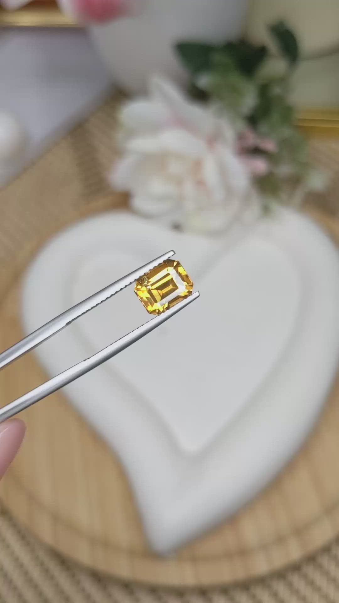 3.52 Ct. Yellowish Brown Zircon from Ceylon (Sri Lanka) Size Video