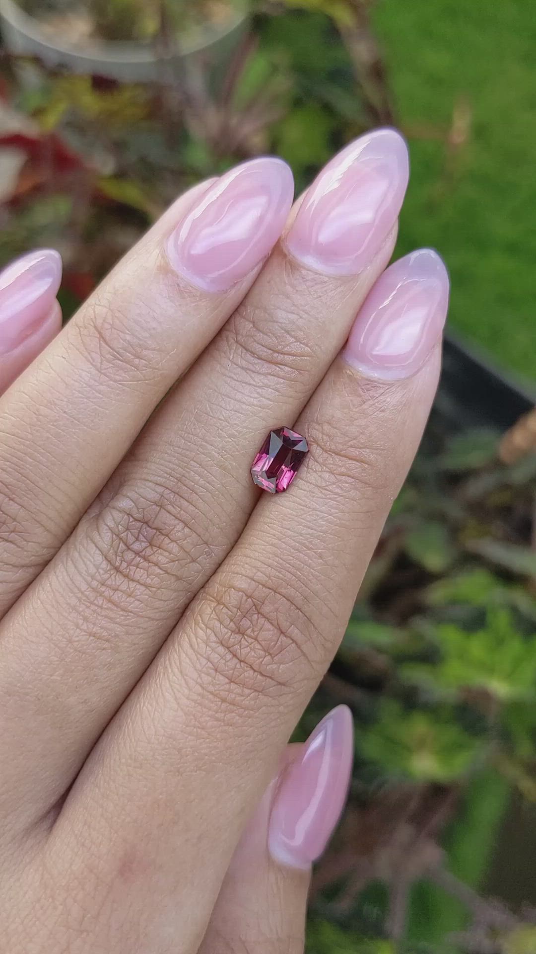 1.06 Ct. Purplish Red Rhodolite Garnet from Mozambique Size Video