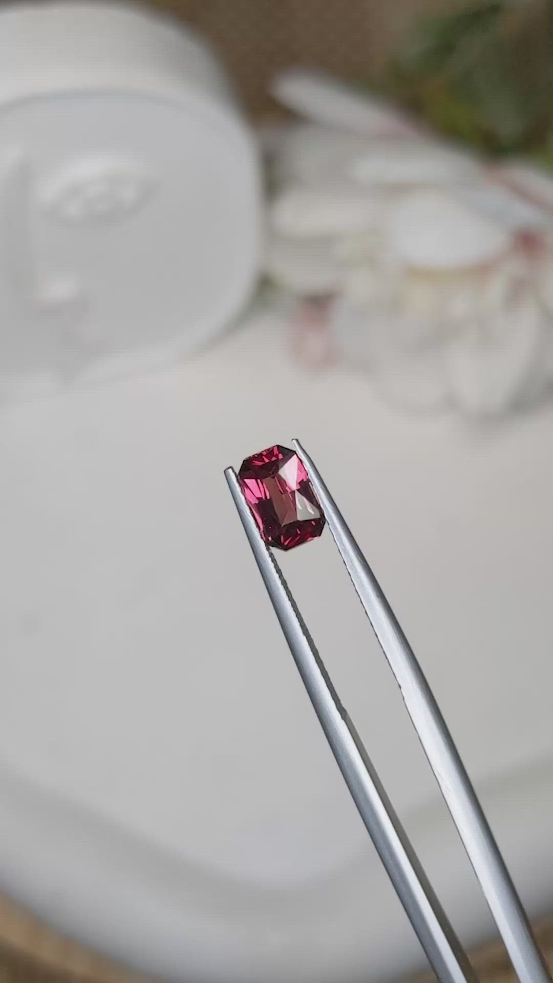 1.06 Ct. Purplish Red Rhodolite Garnet from Mozambique Size Video
