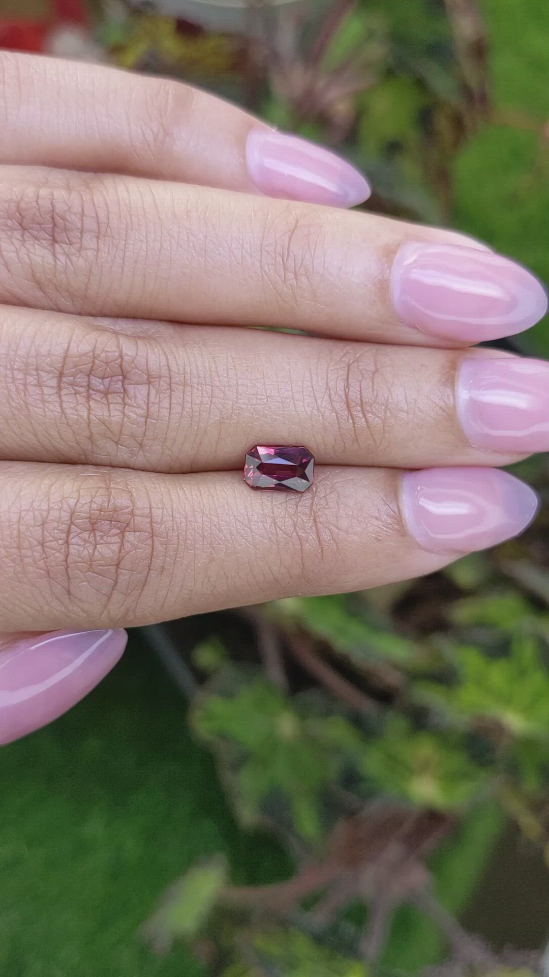 1.06 Ct. Purplish Red Rhodolite Garnet from Mozambique Size Video