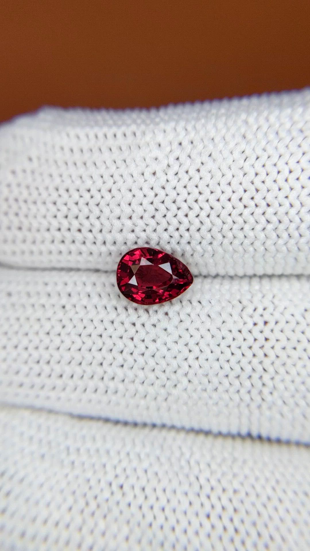 1.32 Ct. Red Rhodolite Garnet from Mozambique Size Video