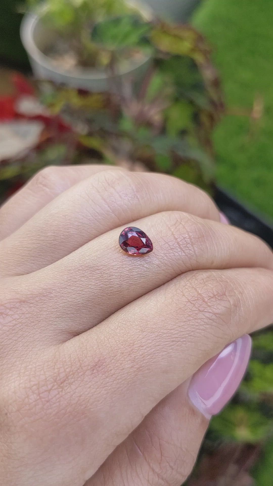 1.32 Ct. Red Rhodolite Garnet from Mozambique Size Video