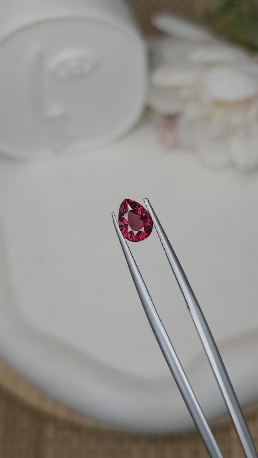 1.32 Ct. Red Rhodolite Garnet from Mozambique Size Video