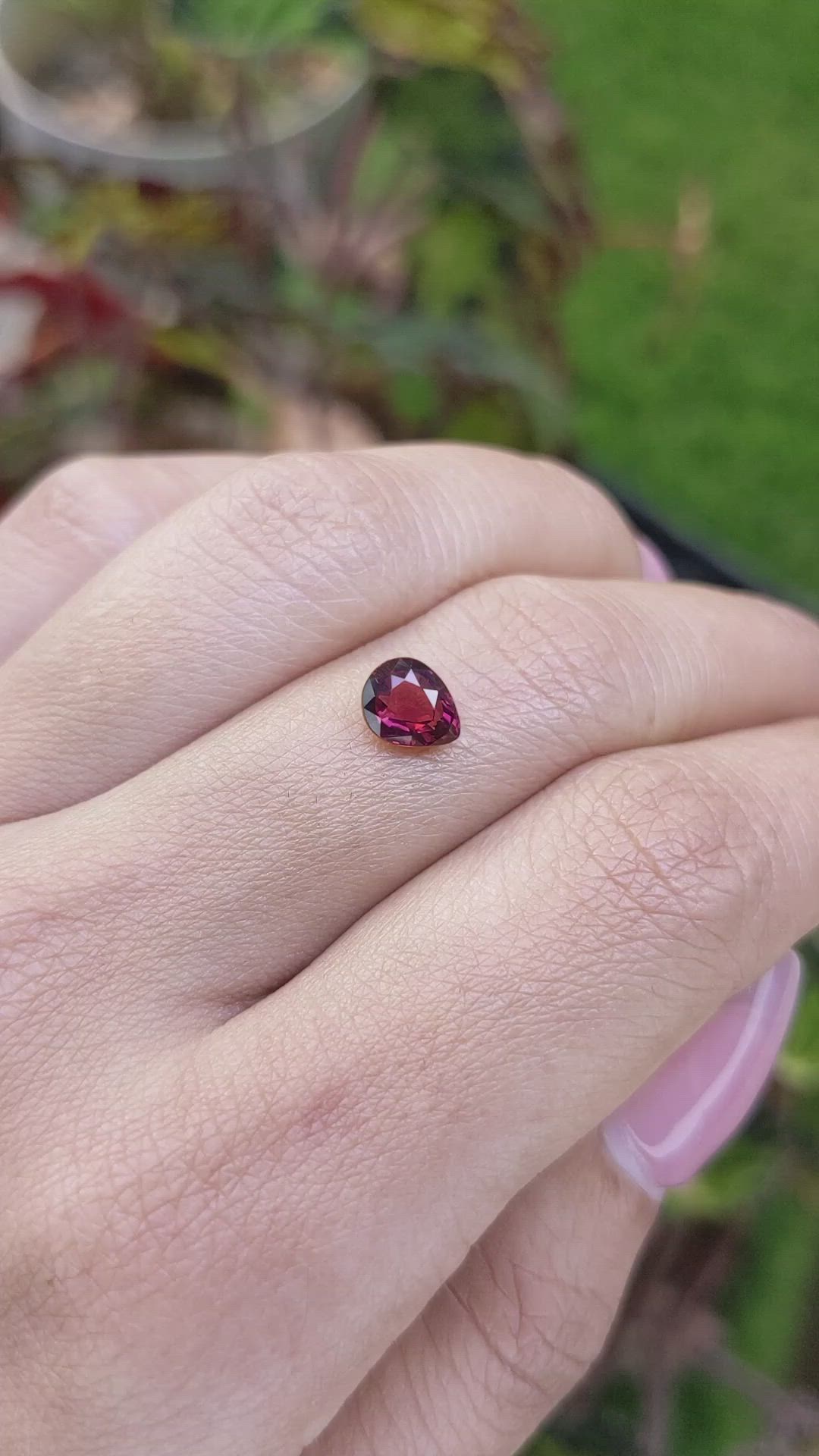 1.13 Ct. Red Rhodolite Garnet from Mozambique Size Video