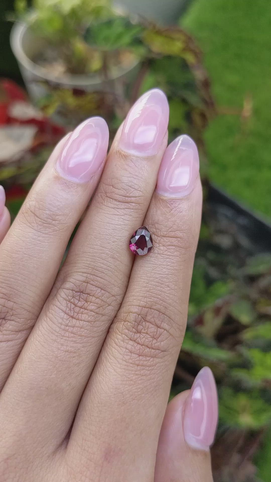 1.13 Ct. Red Rhodolite Garnet from Mozambique Size Video