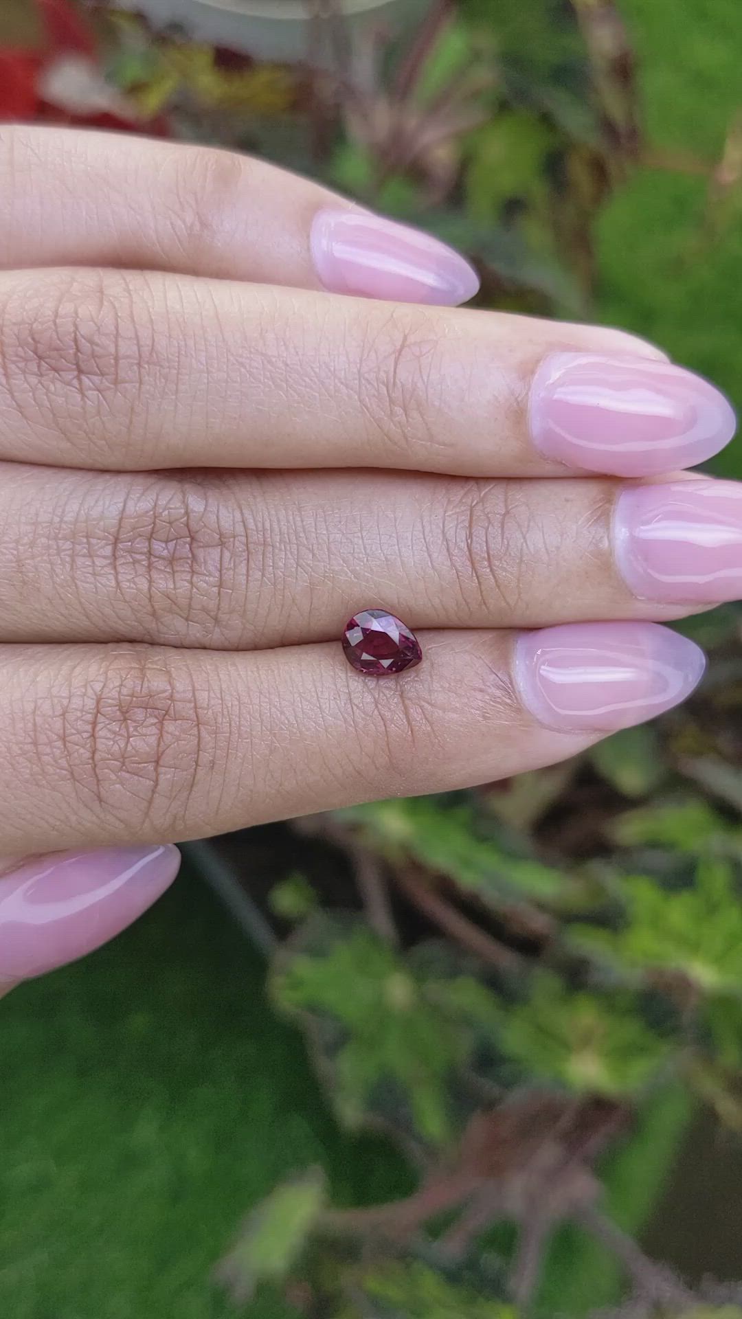 1.13 Ct. Red Rhodolite Garnet from Mozambique Size Video