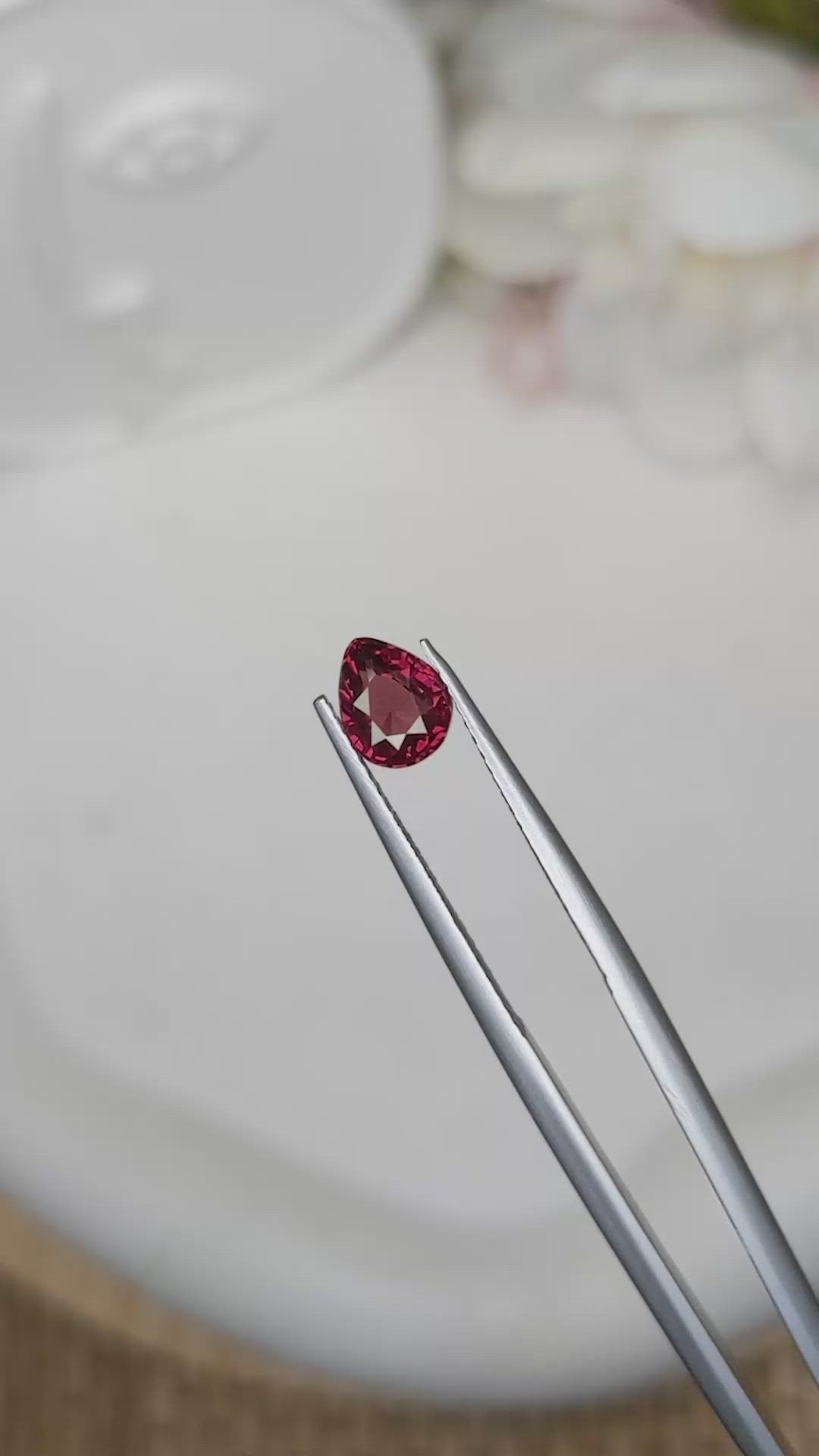 1.13 Ct. Red Rhodolite Garnet from Mozambique Size Video