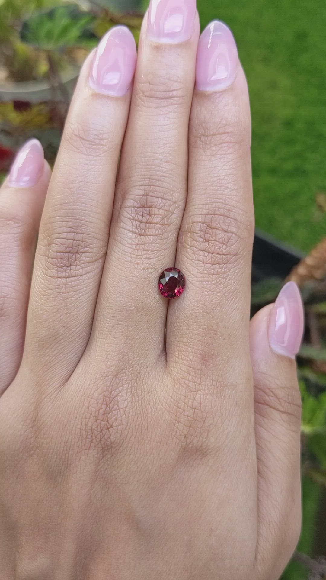 1.27 Ct. Red Rhodolite Garnet from Mozambique Size Video