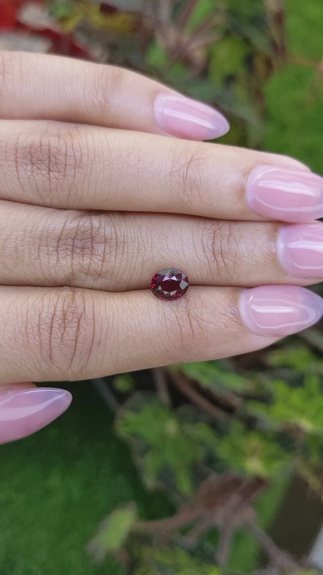 1.27 Ct. Red Rhodolite Garnet from Mozambique Size Video