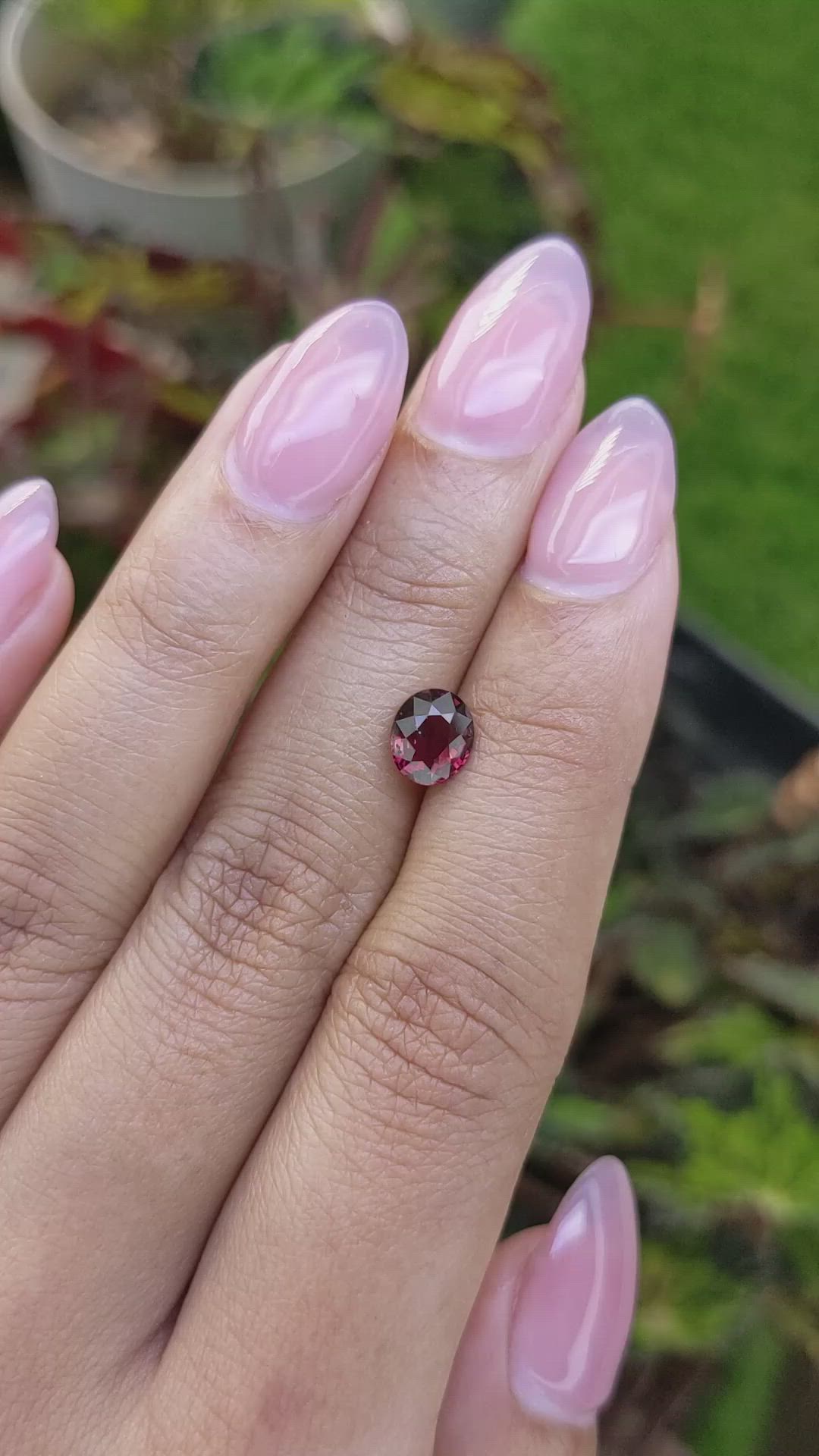 1.27 Ct. Red Rhodolite Garnet from Mozambique Size Video