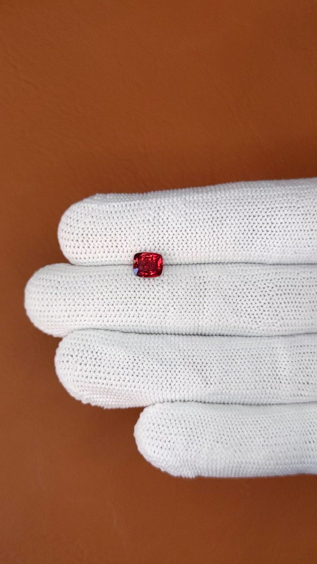 1.19 Ct. Red Almandine Garnet from Mozambique Size Video